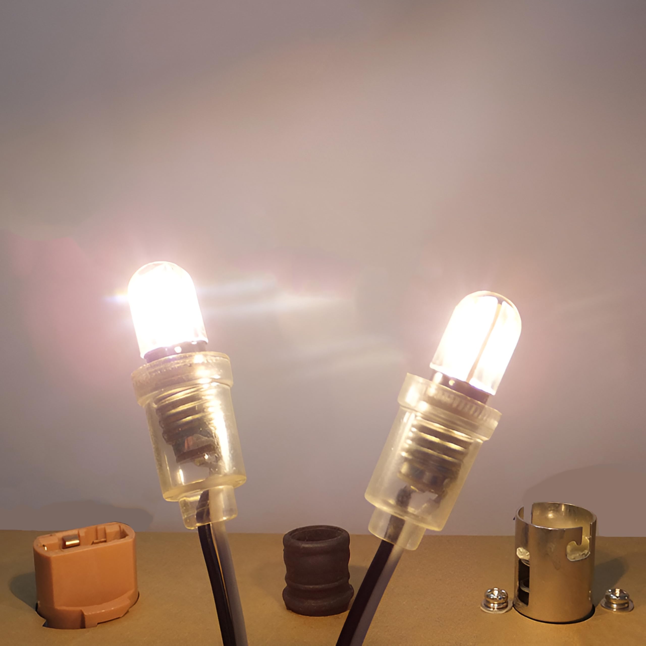 Gutreise E10 Led Light Bulb,5 Pcs 6V Warm White Lamp 1W 100Lm 3000K, Miniature Screw Replacement Bulbs (Warm White, 6V)