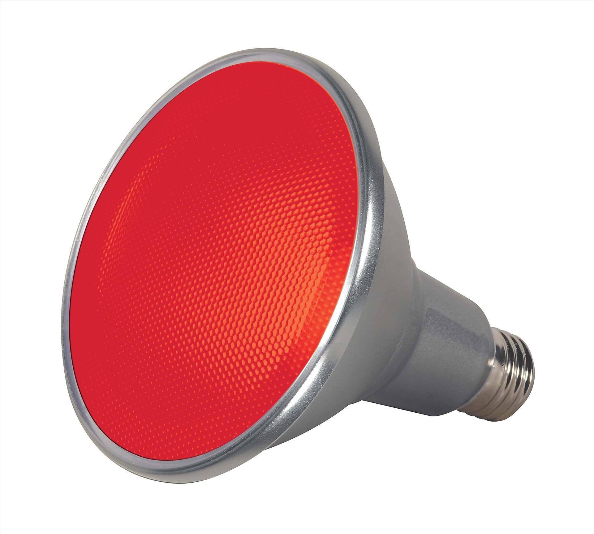 Satco S9480 Par38 Led Red 40' Beam Spread Medium Base Light Bulb, 15W