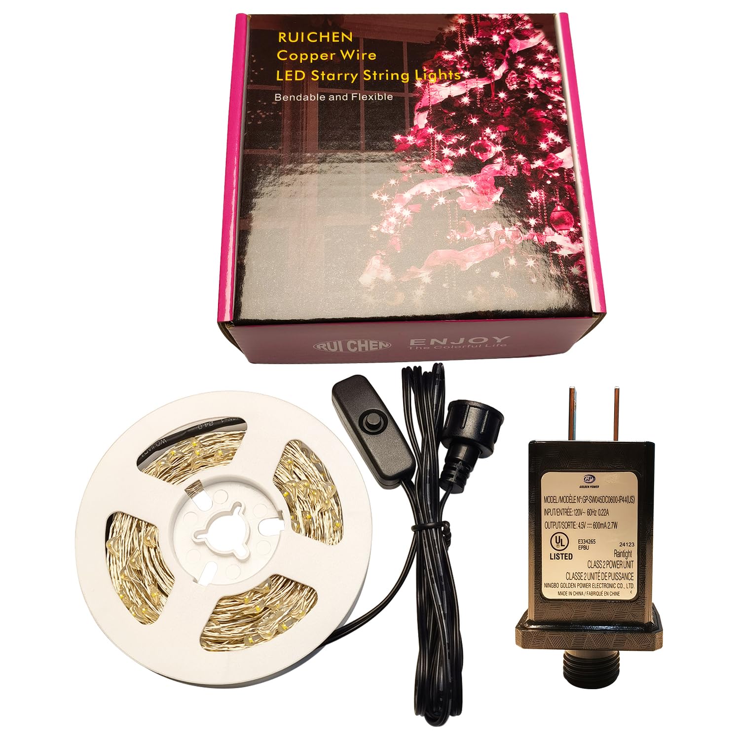 Ruichen Plug In Fairy Lights With Switch  Waterproof 33 Ft 100 Led Silver Wire Starry String Firefly Lights For Christmas  MotherS Day  Thanksgiving  Parties  Ceiling  Vases  Craft  Red