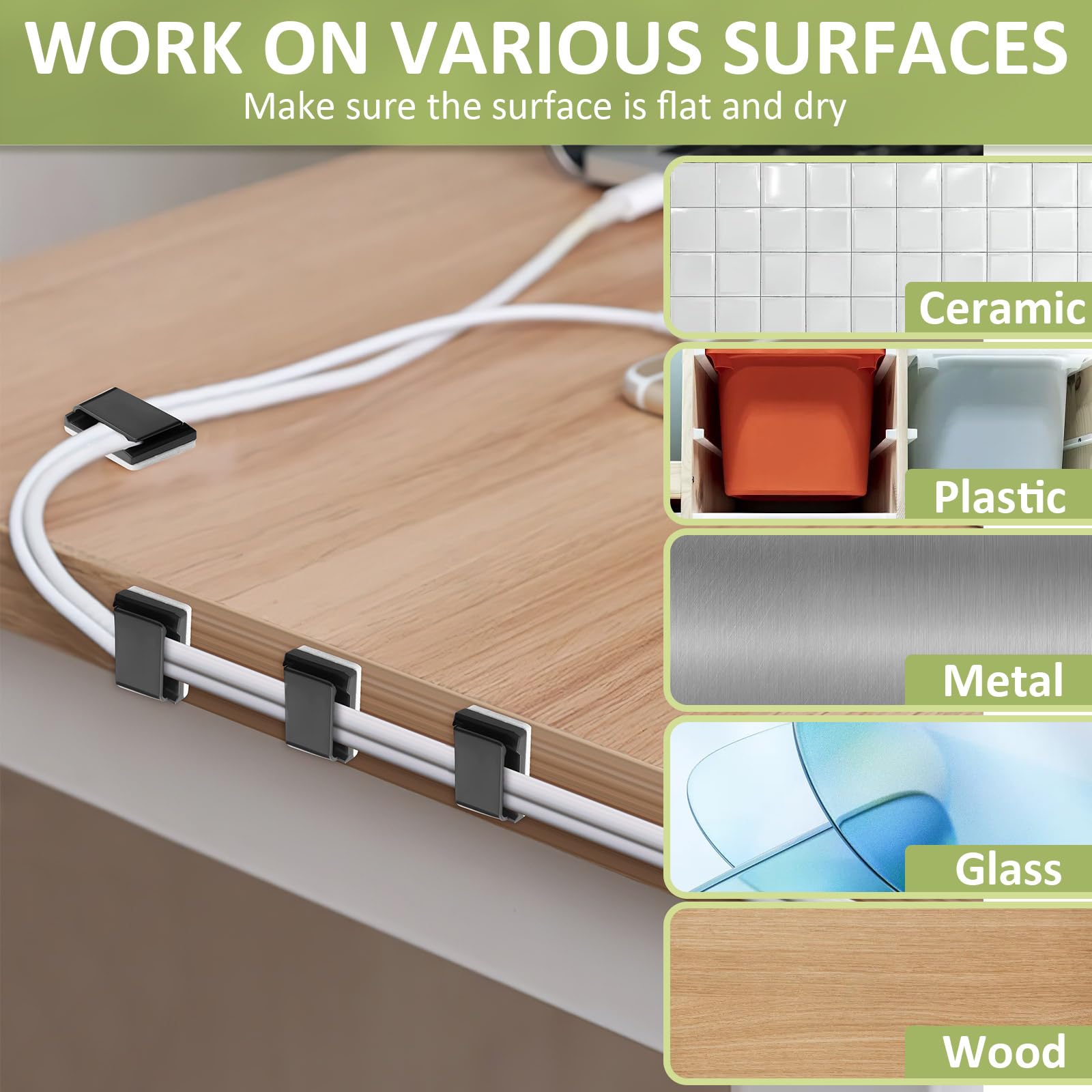 Petknows 80 Pcs Light Strip Mounting Clips Black Self Adhesive Led Light Fasteners Mounting Holder Cable Clamp Organizer For 10M