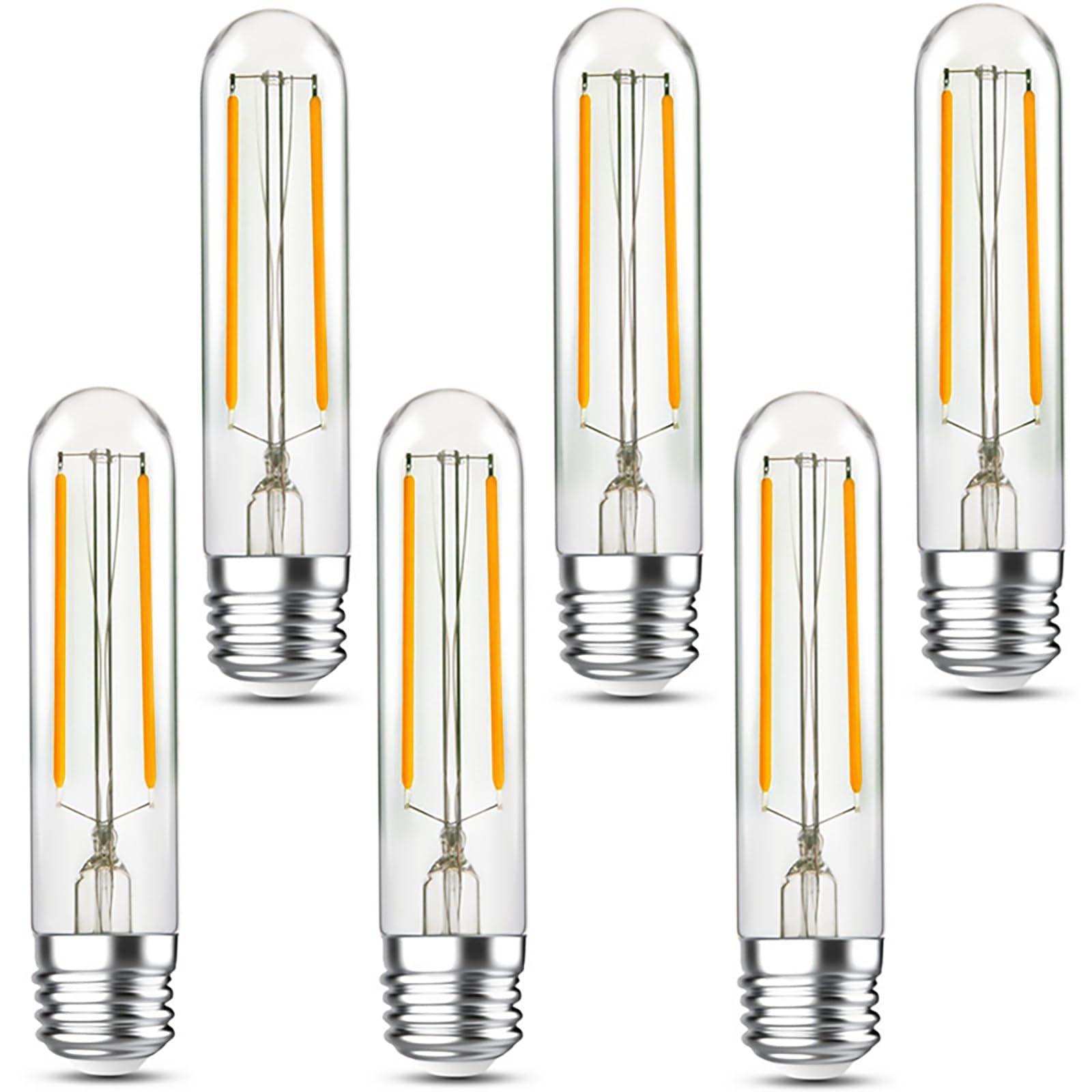 Lhyuetong Led Light Bulbs, E26 Non Dimmable Vintage Edisontubular Bulb, 4W Equals 40W Equivalent, Warm White, 2700K, 350Lm, Medi