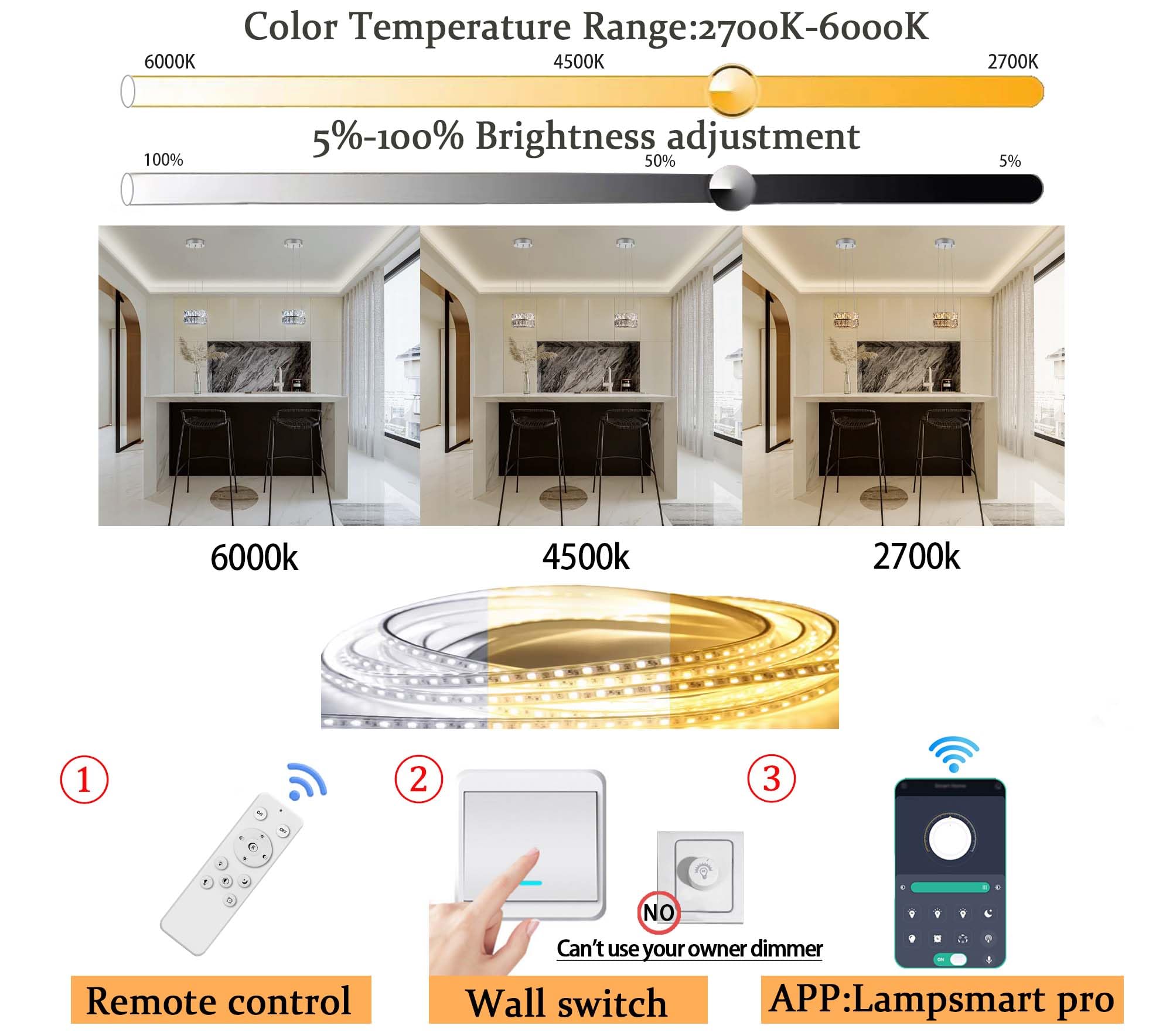 Idequy Modern Crystal Chandelier For Dining Room Luxury Silver Crystal Chandelier For Living Room Dimmable Led 7.8'' Ring Pendan