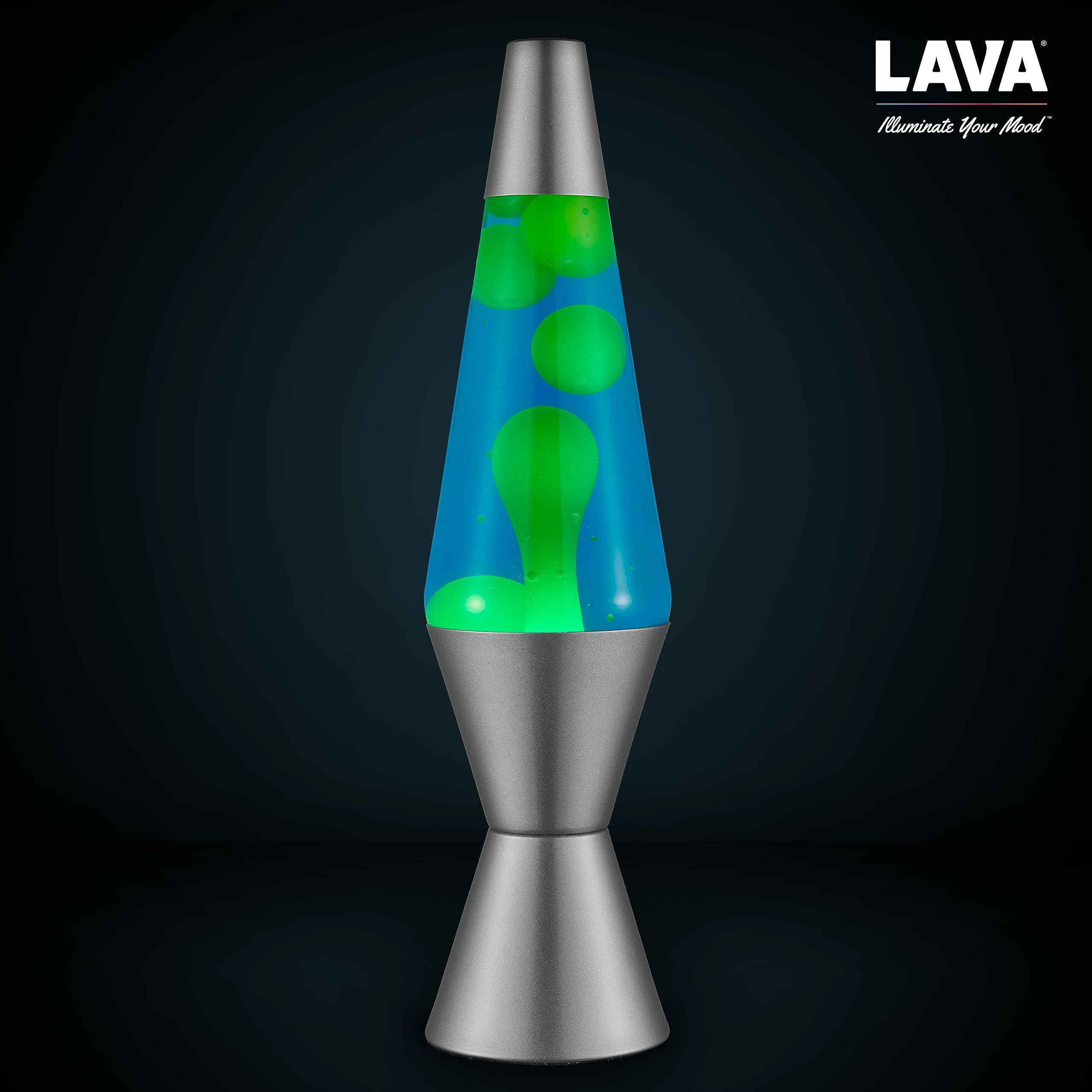 Lava® Lamp - 14.5" Original Motion Light - Yellow/Green Wax & Blue Liquid - Model 26340400US - Deep Ocean Design