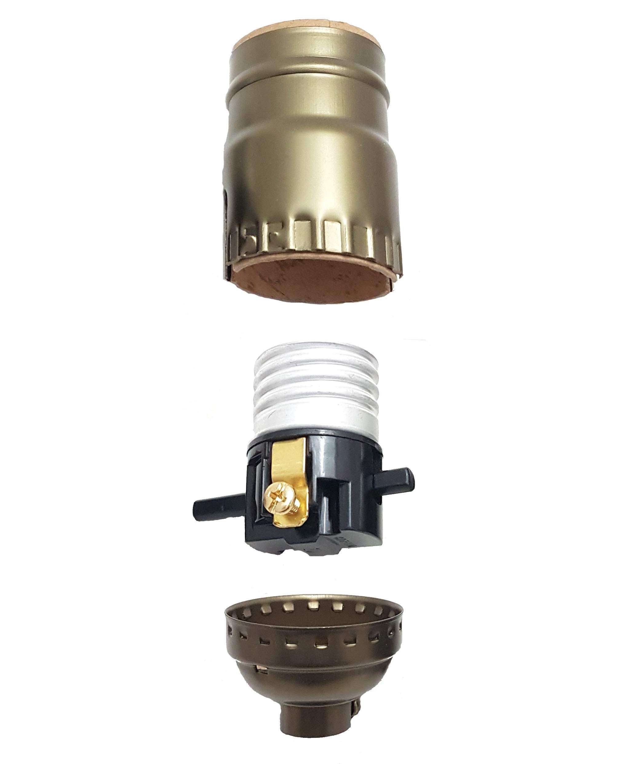B&P Lamp Antique Brass Finish Table Lamp Wiring Kit, 7 Inch Harp, Model 30552A8