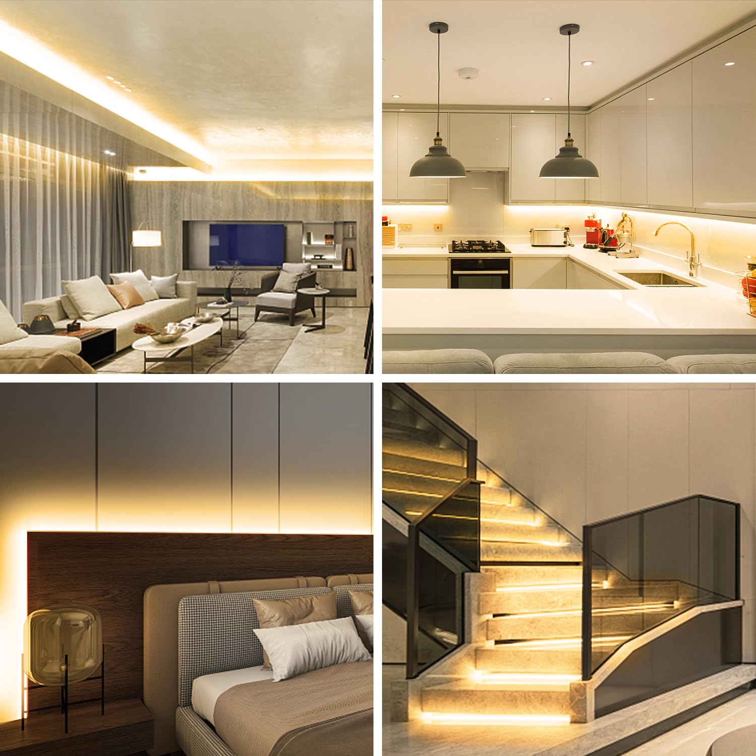 VOLIVO LED Strip Lights, 16.4ft Dimmable Warm White 3000K, Flexible Tape Light for Home, Model V-VB206150000