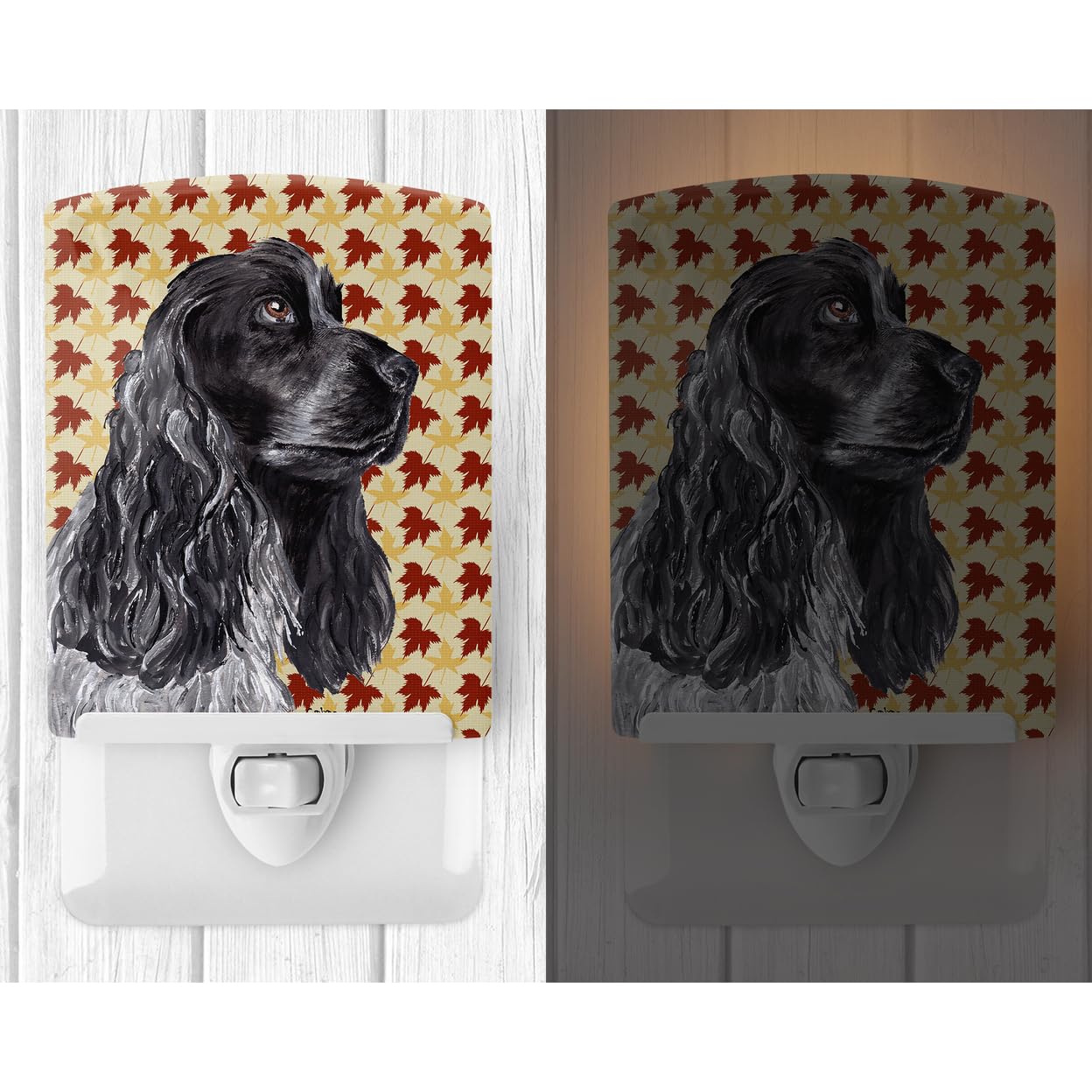 Carolines Treasures Ceramic Night Light, Black Cocker Spaniel, 6x4x3in, Multicolor, Model SC9540CNL, UL-Certified for Bedroom and Nursery