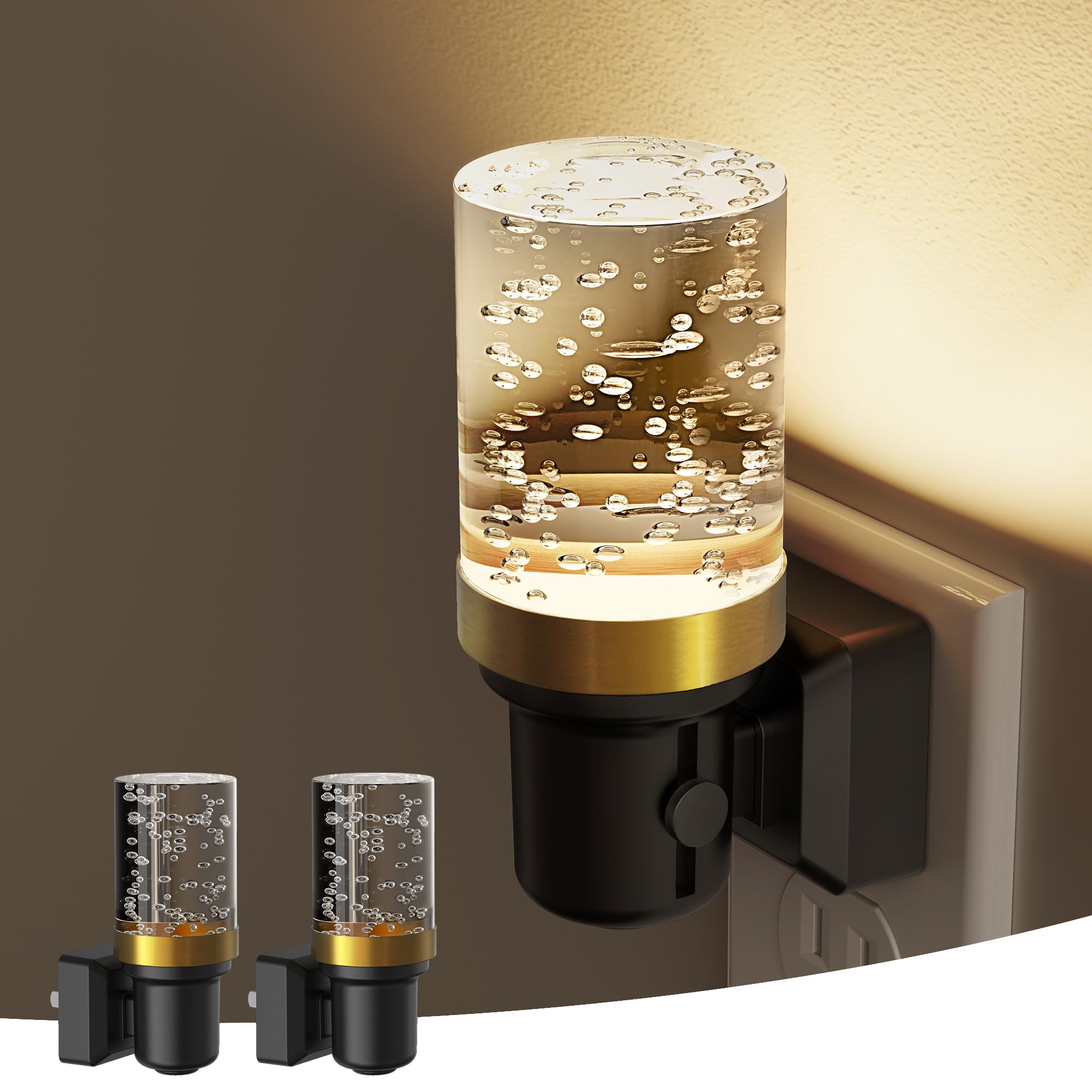 L Lohas Led Night Light, Dimmable Night Lights Plug Into Wall, 2 Pack Automatic Night Lights Plug In With Auto Light Sensor, Adj