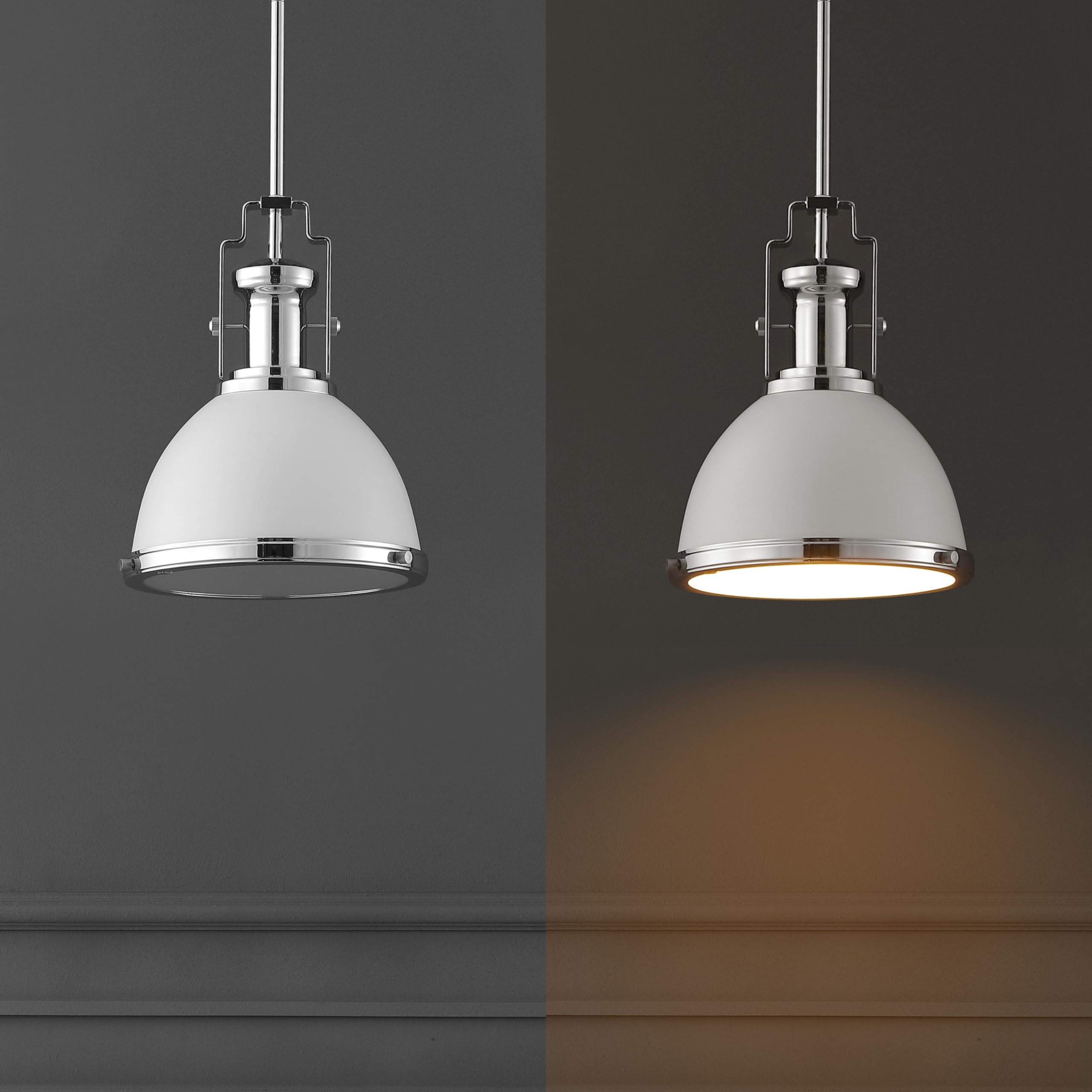 Jonathan Y Jyl9535C Homer 10'' 1-Light Modern Industrial Iron Led Dome Pendant, Bohemian, Classic, Cottage, Farmhouse, Industria