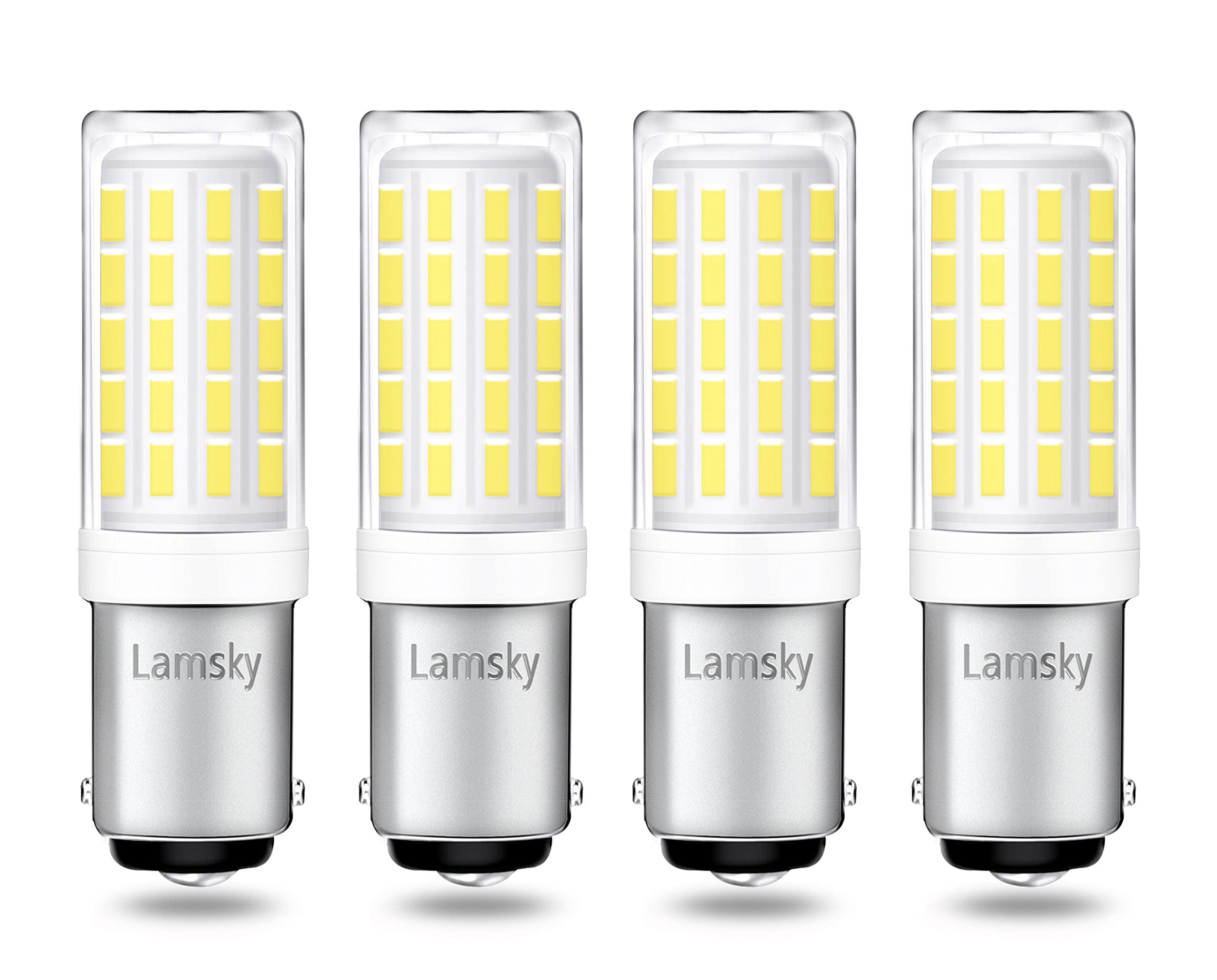 Lamsky BA15D LED Bulb for Sewing Machine, 5W Daylight White 6000K, 50W Halogen Equivalent, Pack of 4