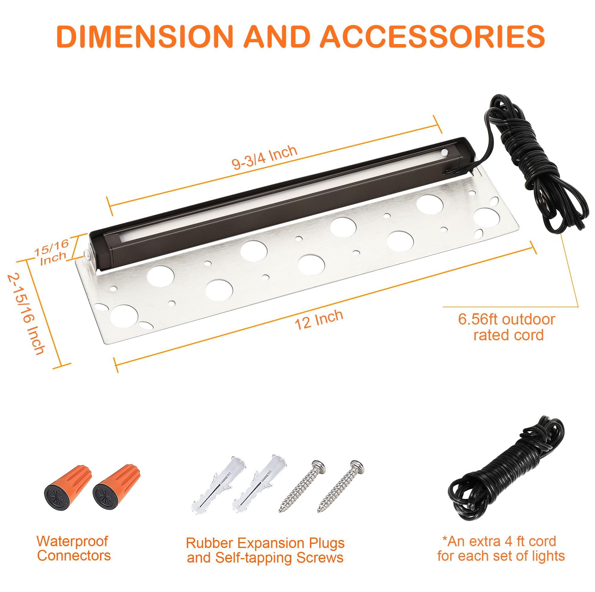 Cloudy Bay [8 Pack] 12 Inch 7W 5Cct Hardscape Paver Light,Retainng Wall Lights Outdoor,Ip65 Waterproof,2700K/3000K/3500K/4000K/5