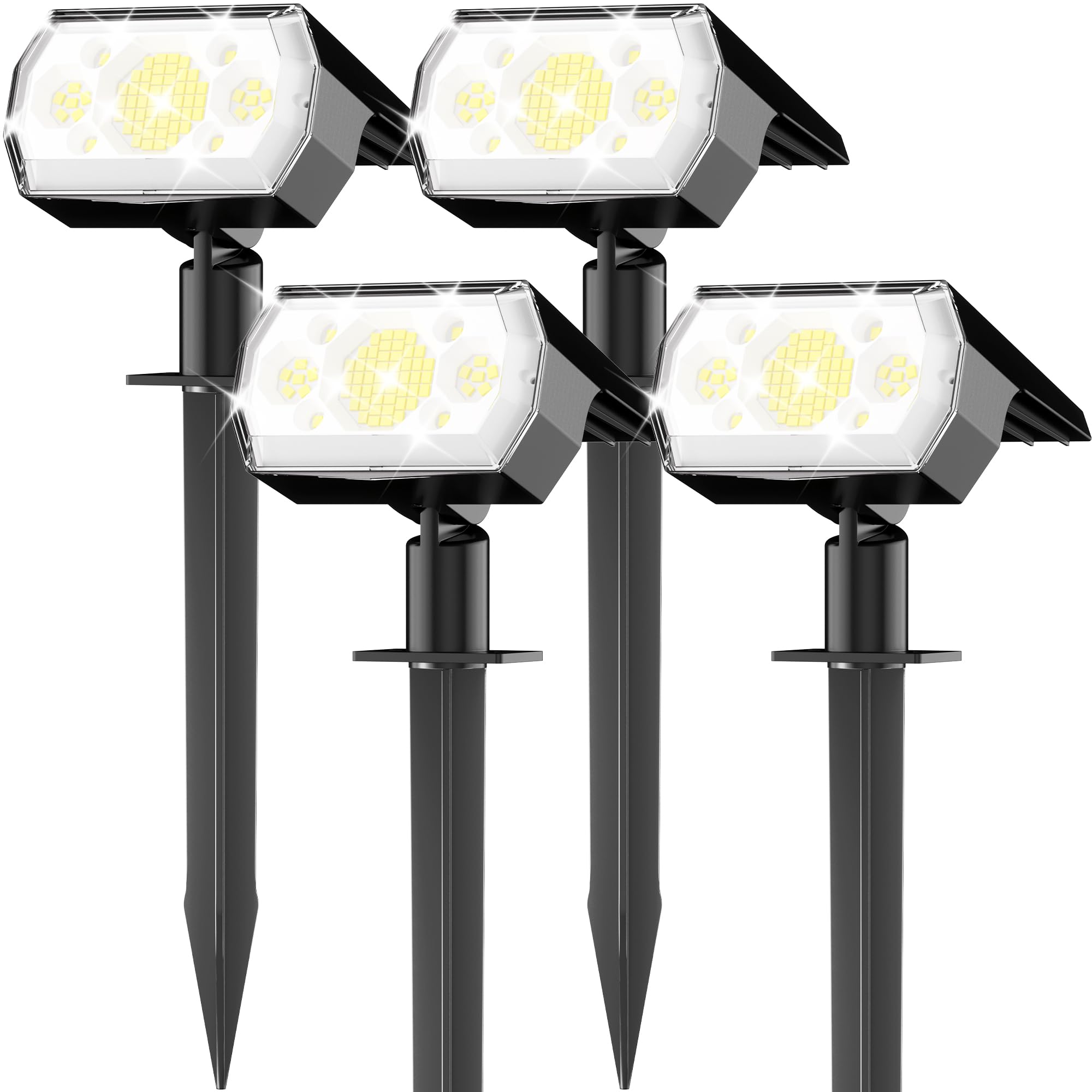 hyrion 64 LED Solar Spot Lights Outdoor Waterproof, 3 Modes Solar Powered Landscape Lights for Yard, Garden, Pathway, Tree - Coo