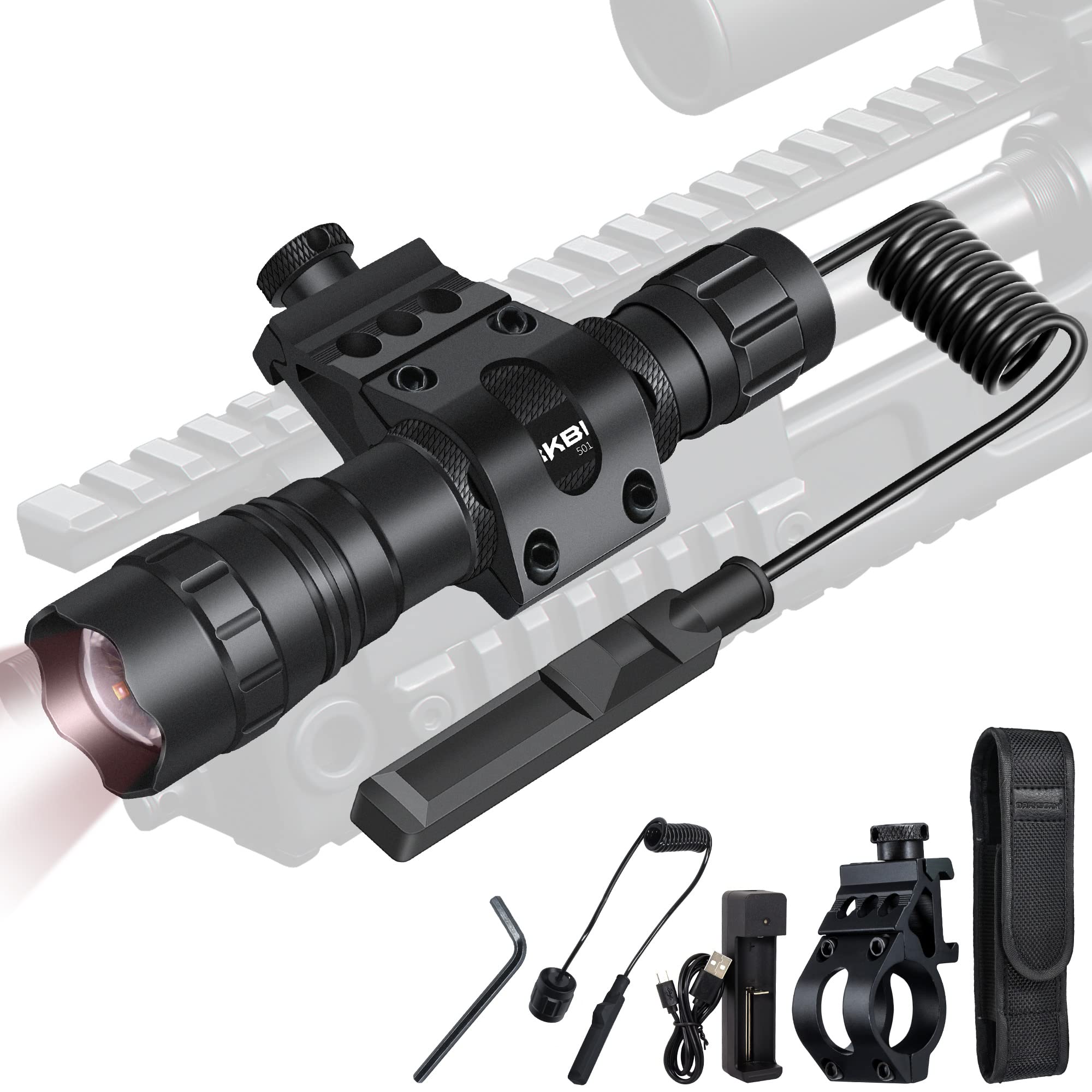 DARKBEAM ir Flashlight Infrared 940nm Light LED Rechargeable Mini for Night Vision  Tactical ir Illuminator with Long Range & High Power  Focus Adjustable for Hunting  Observation  Search  with Clip
