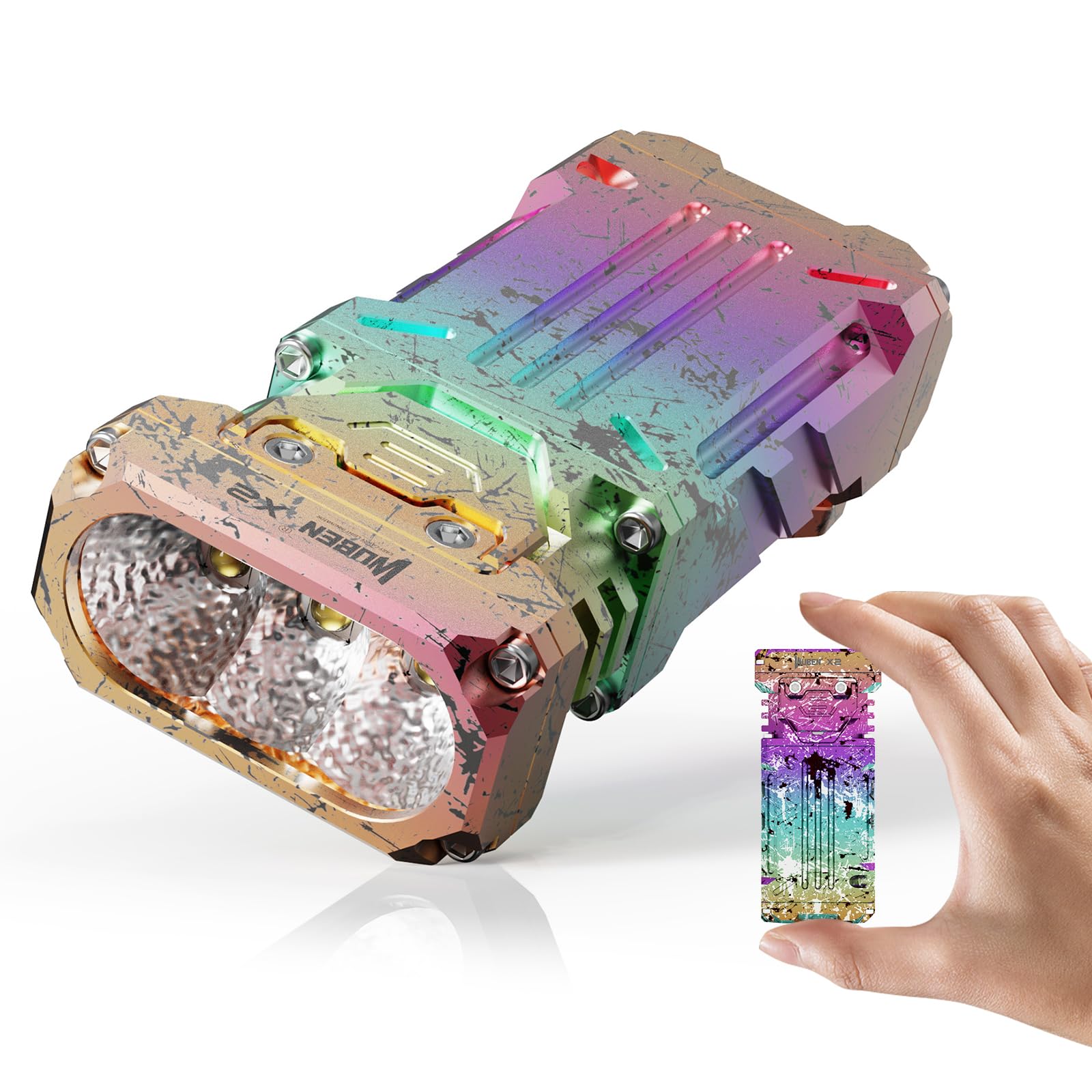 WUBEN X2 Mini Rechargeable Flashlight, 2500 Lumens, 175° Floodlight, Aluminum, Multicolor