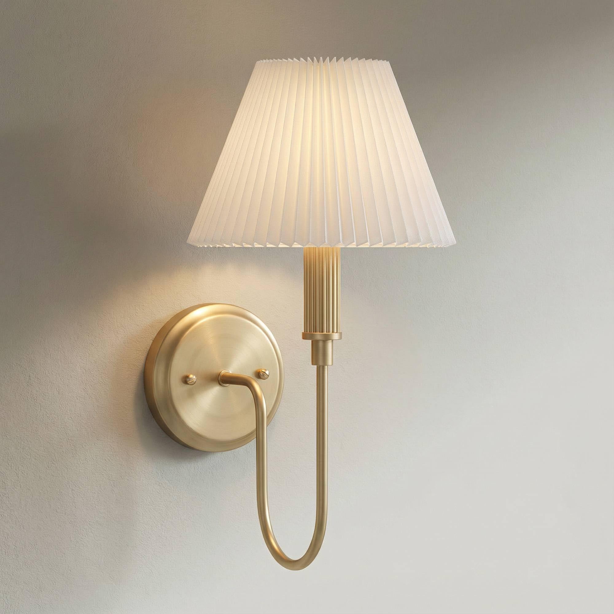 Possini Euro Design Possini Euro Sinclair 16 High Satin Brass Fabric Shade Wall Sconce