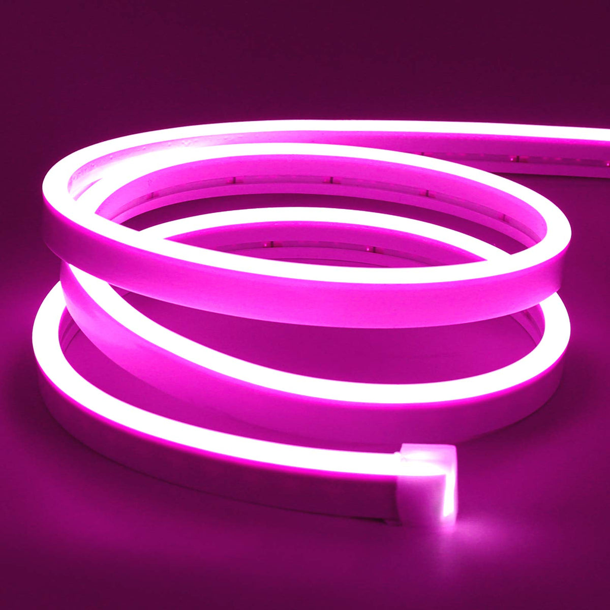 Lamomo Led Neon Flex, 16.4Ft/5M Pink Neon Light Strip, 12V Flexible Waterproof Neon Led Strip, Silicone Led Neon Rope Light For