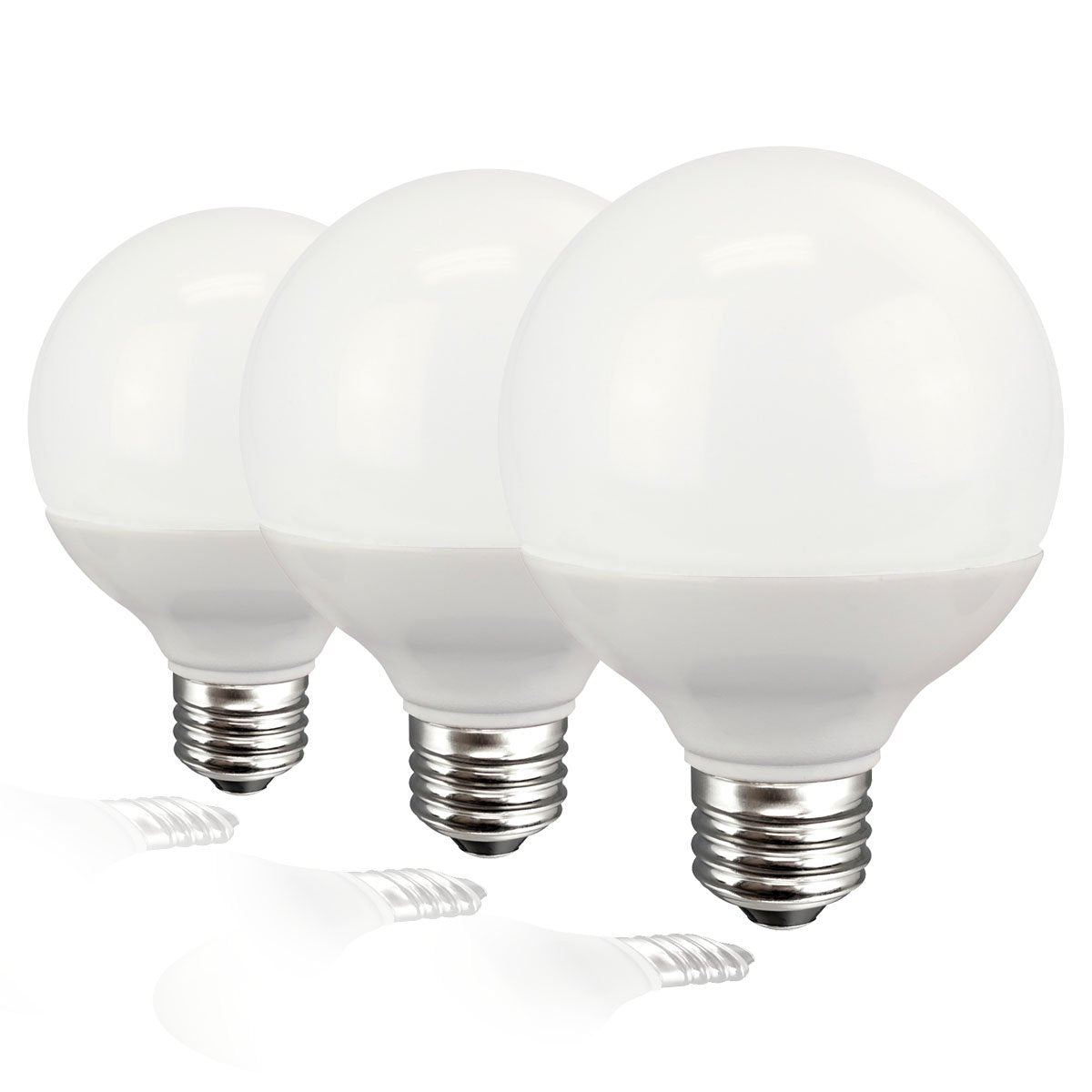 TCP Decorative Globe Vanity Light Bulbs, 5W (40W Equivalent), Soft White, G25, E26 Base, Non-Dimmable, 3 Pack
