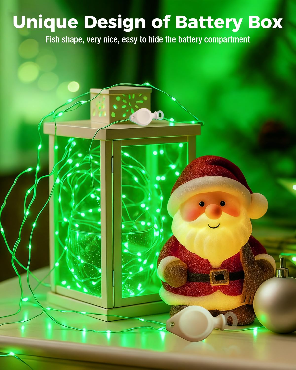 btfarm 6 Pack Fairy Lights, 7FT 20 LED Mini String Lights, Waterproof Silver Wire, Green, Model BL20G-6