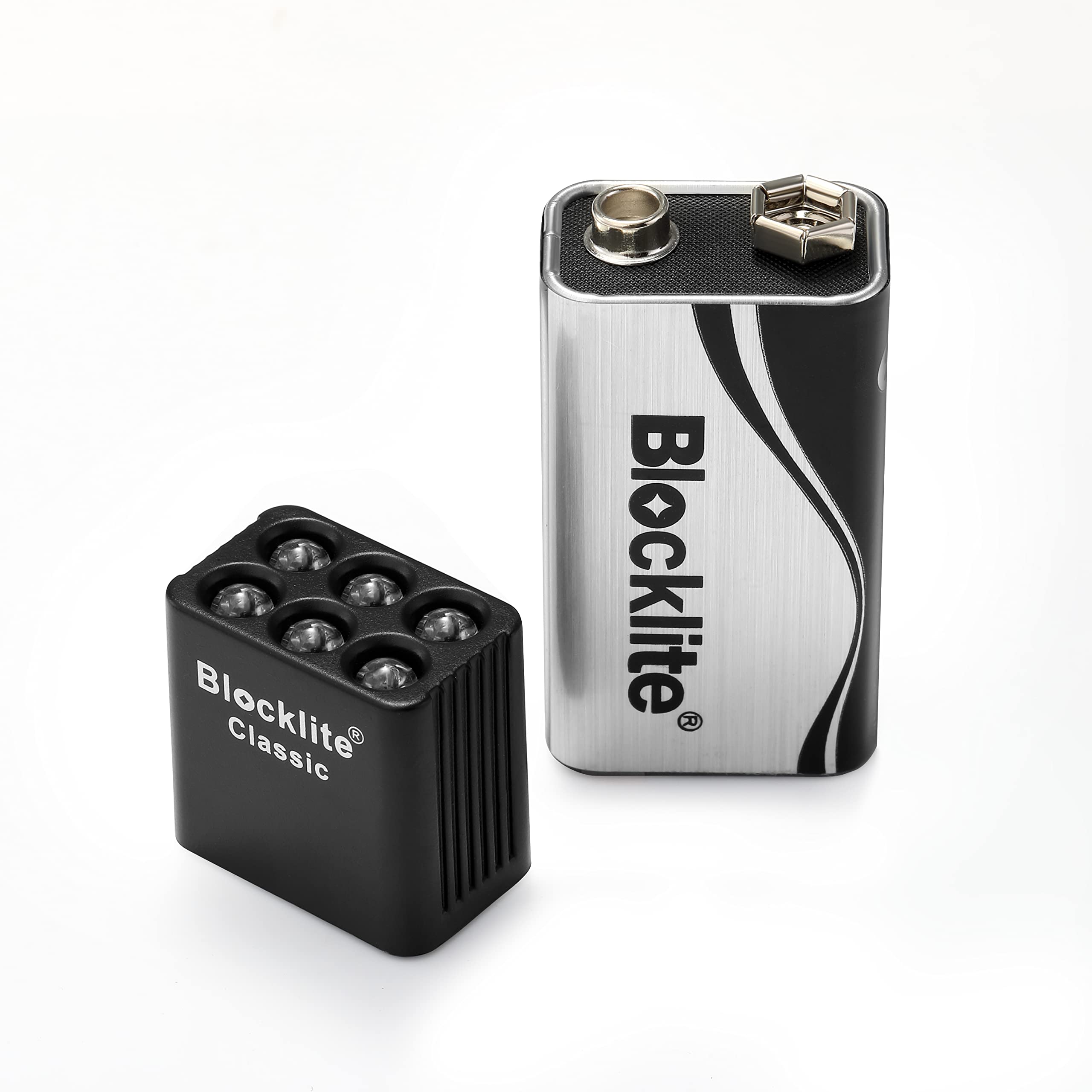 BLOCKLITE 2 Pack LED Mini Flashlights - High Lumens, Compact, Black, Portable, Replaceable Battery, Perfect for Camping and Halloween Gifts