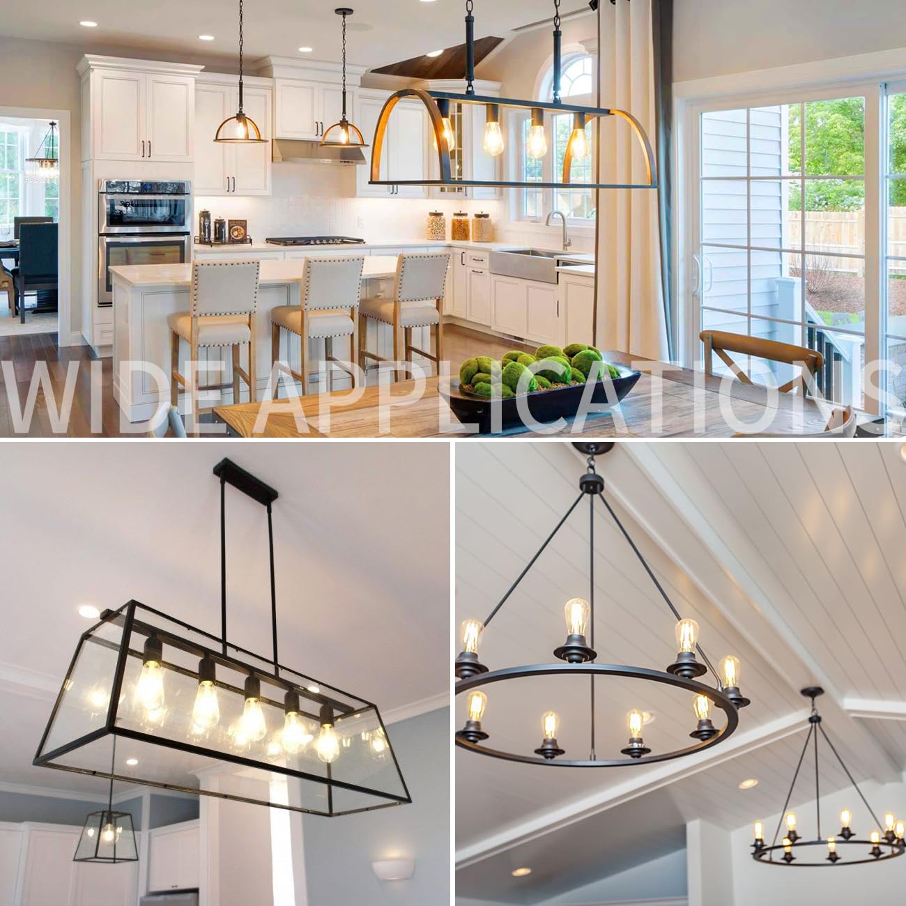 ANWIO Vintage LED Edison Bulbs 3-Pack, 7W Equivalent 60W, Warm White, ST58 Clear Glass, Non-Dimmable, E26 Medium Base