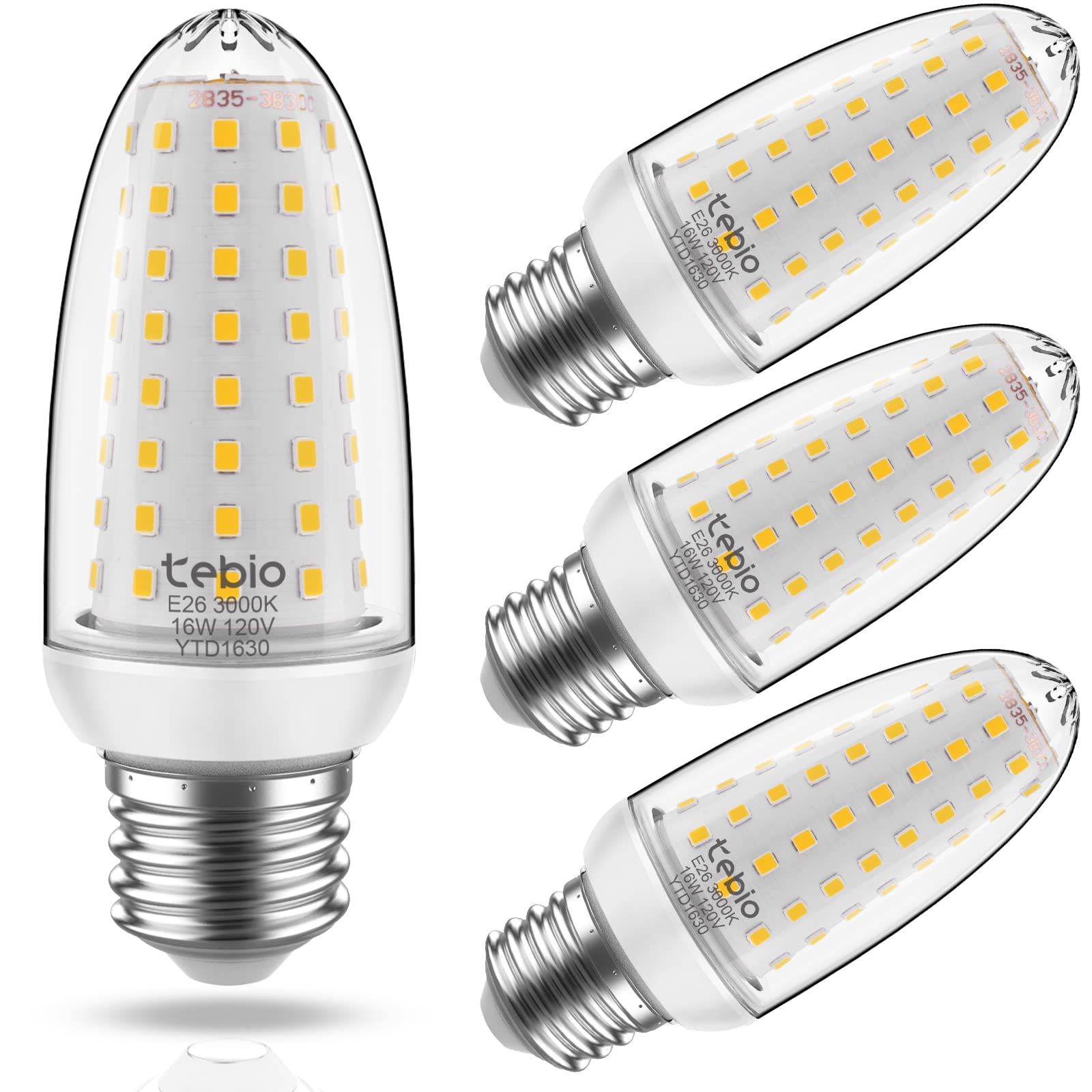 Tebio Led Corn Light Bulb 16W, 1600 Lumen, 3000K Warm White, E26/E27