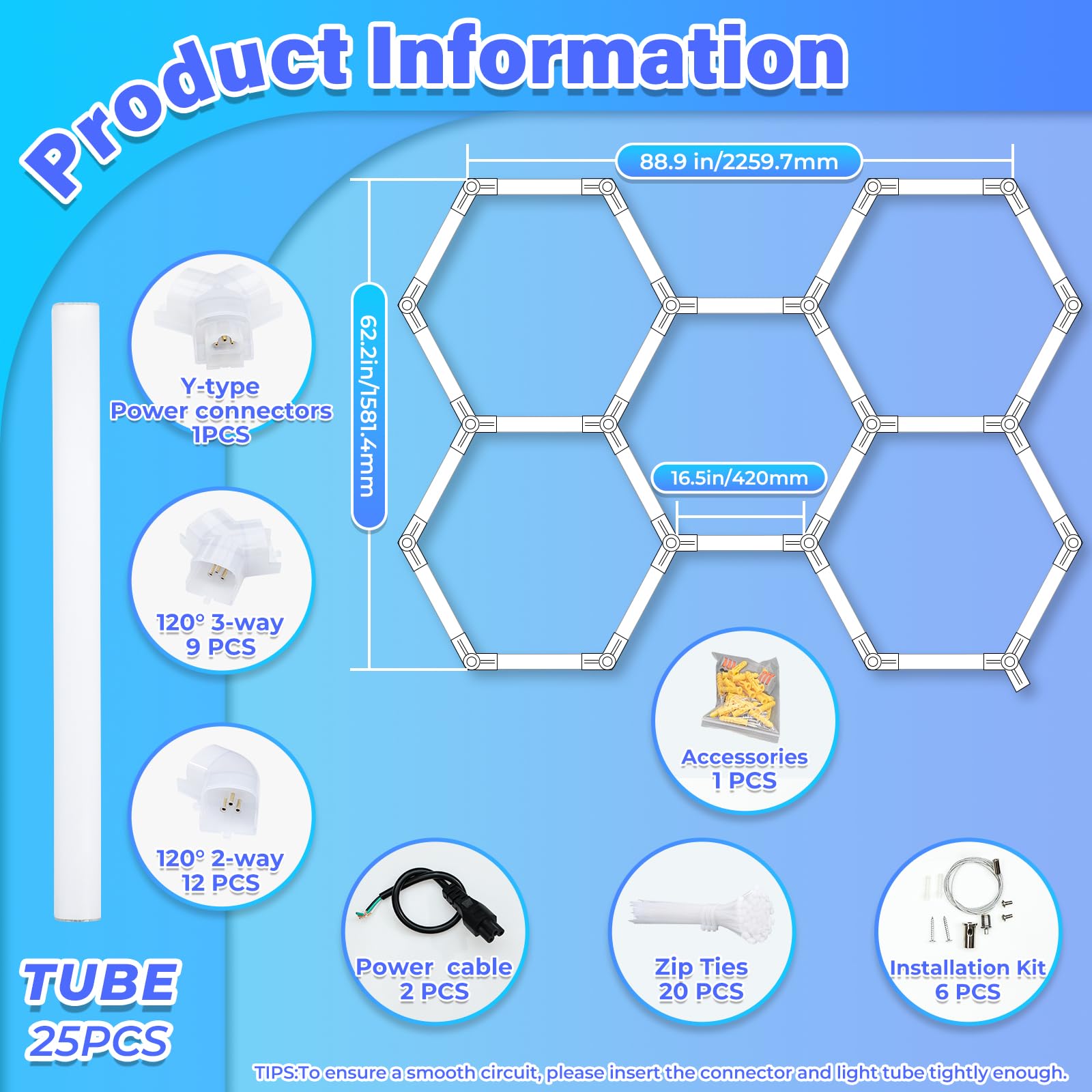 Hexagon Garage Lights-200W Led Lights,5000K 24000Lm Updated Bigger Size 25 Pack Led Lights,Led Shop Lights For Car Detailing,Wor