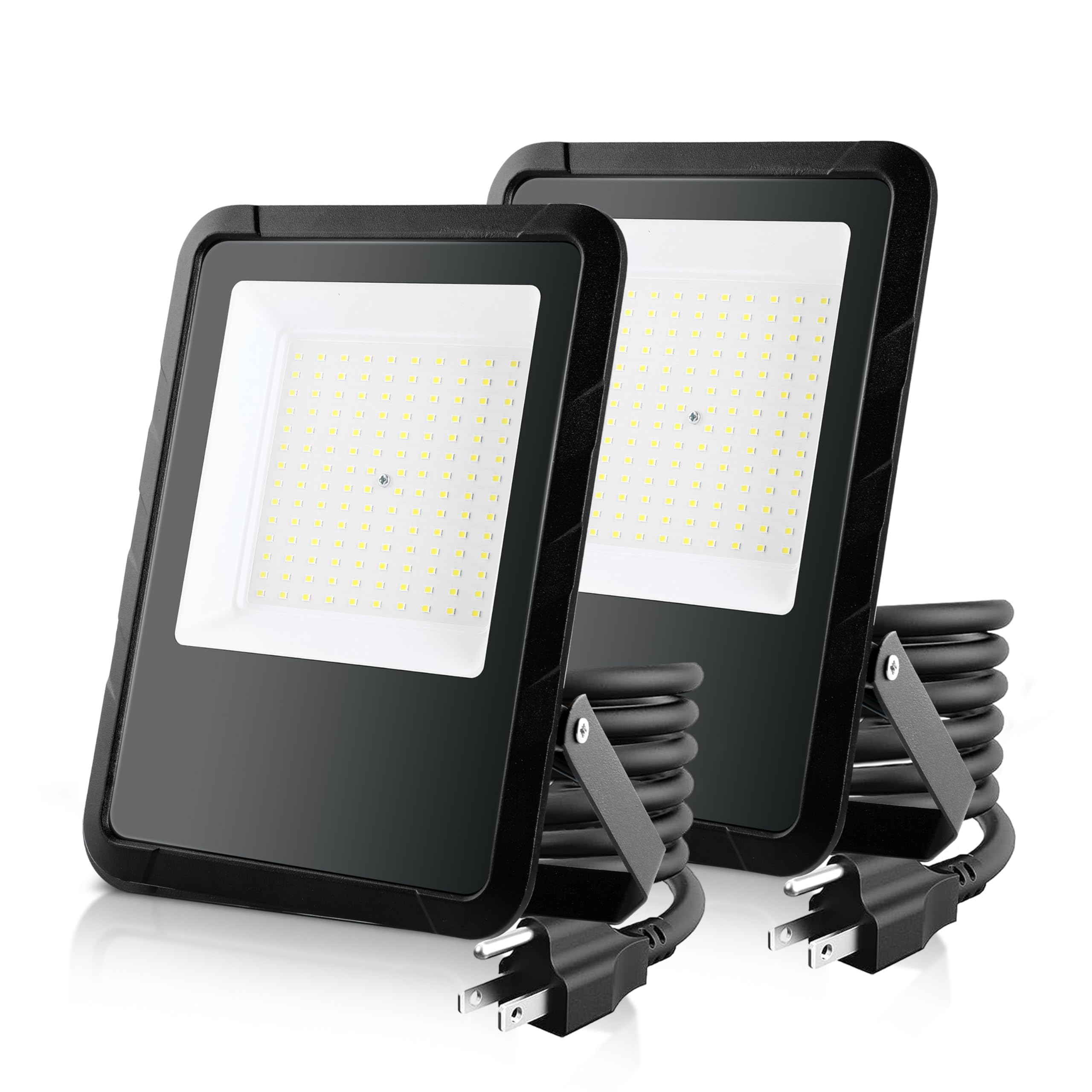 Simple Deluxe 140W Flood Lights Outdoor, 14000LM Bright LED Work Light with Plug, 6500K Daylight, IP66 Waterproof Security Light