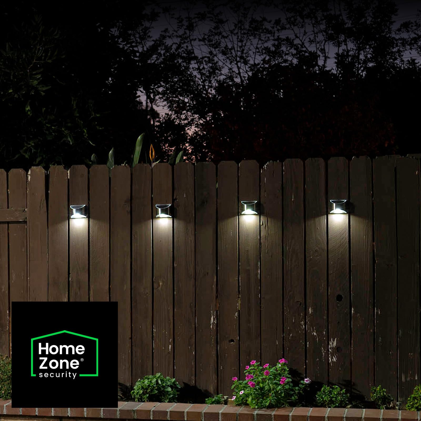 Home Zone Security Solar Wall Lights - Decorative Outdoor Solar Fence Post And Step Lights, Weatherproof With No Wiring Required