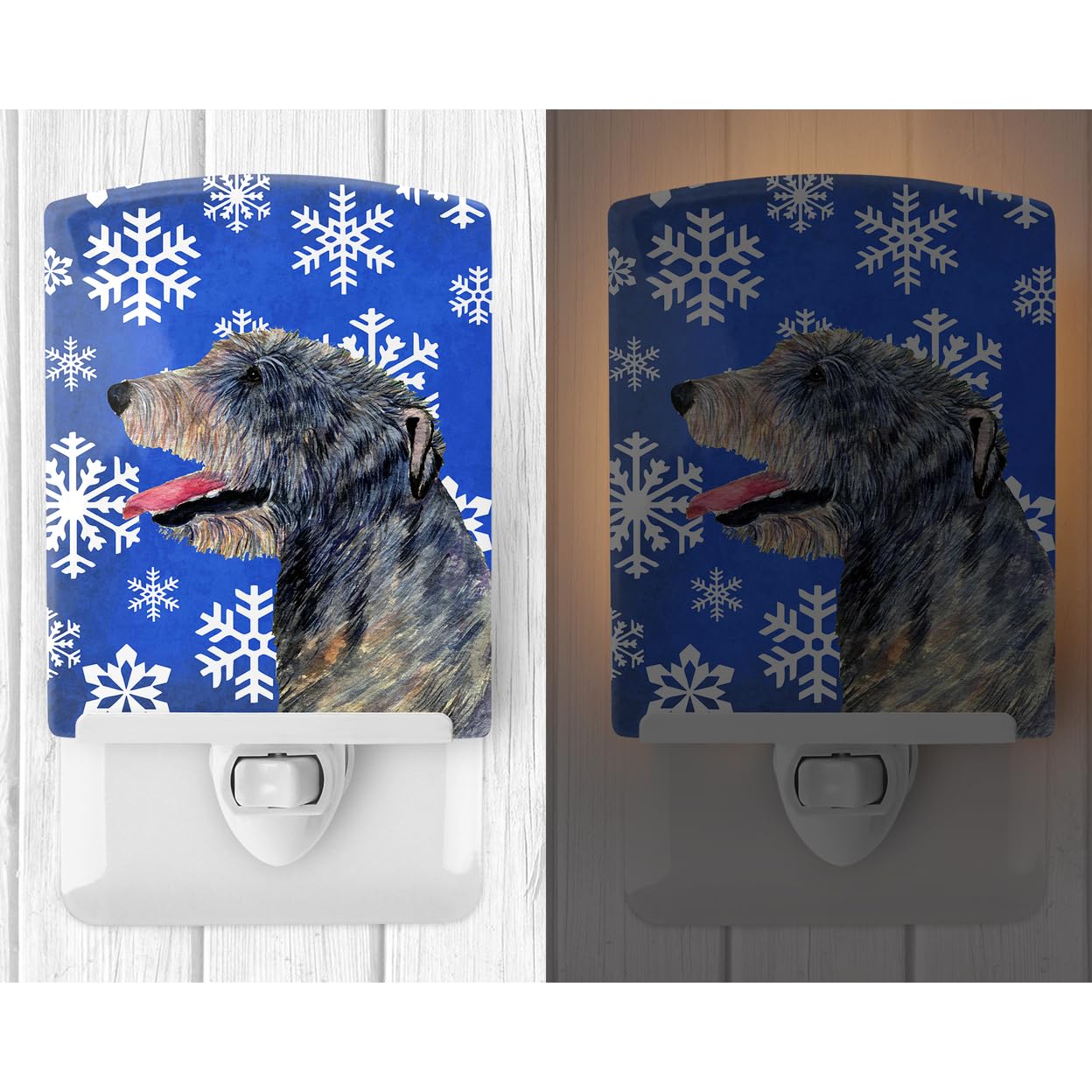 Carolines Treasures Ceramic Night Light, Irish Wolfhound Design, 6x4x3in, Multicolor, Model SS4644CNL, UL-Certified