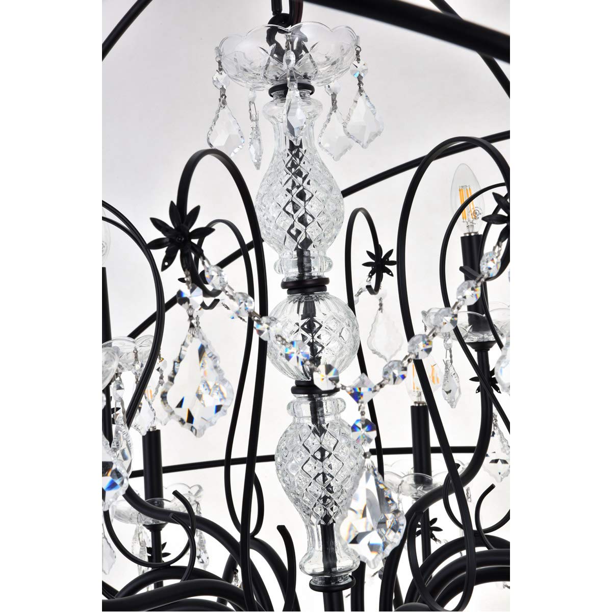 Living District Cordelia 12-Light Transitional Metal Pendant in Black
