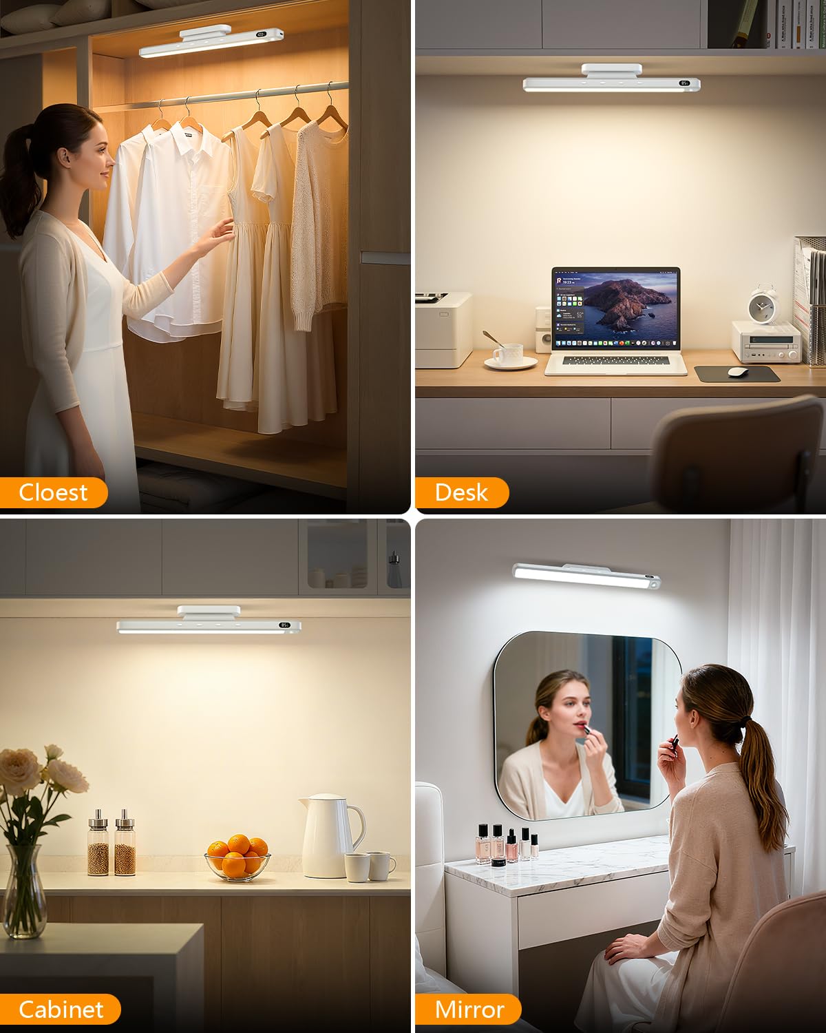WILLED 5W Motion Sensor LED Light Bar - Rechargeable Eye-Care Lighting for Closet, Cabinet, Desk, & Bathroom - Model B0FM832STH