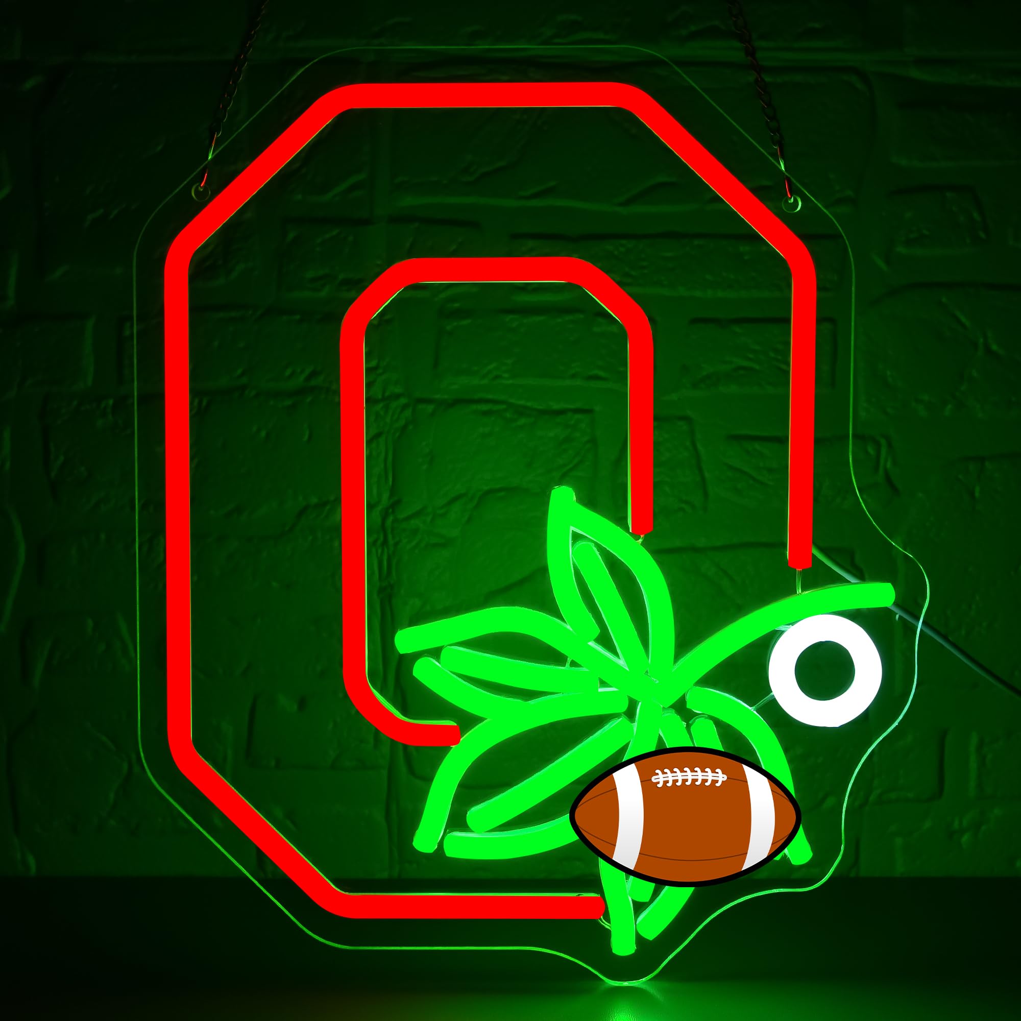 University Neon Sign For Wall Decor University Football Team Logo Led Neon Sign For Man Cave Birthday Gifts For Fans Dimmable Led Neon Light For Party Club Bar Dorm Decor Size12.9 * 10.9In(Cp136)