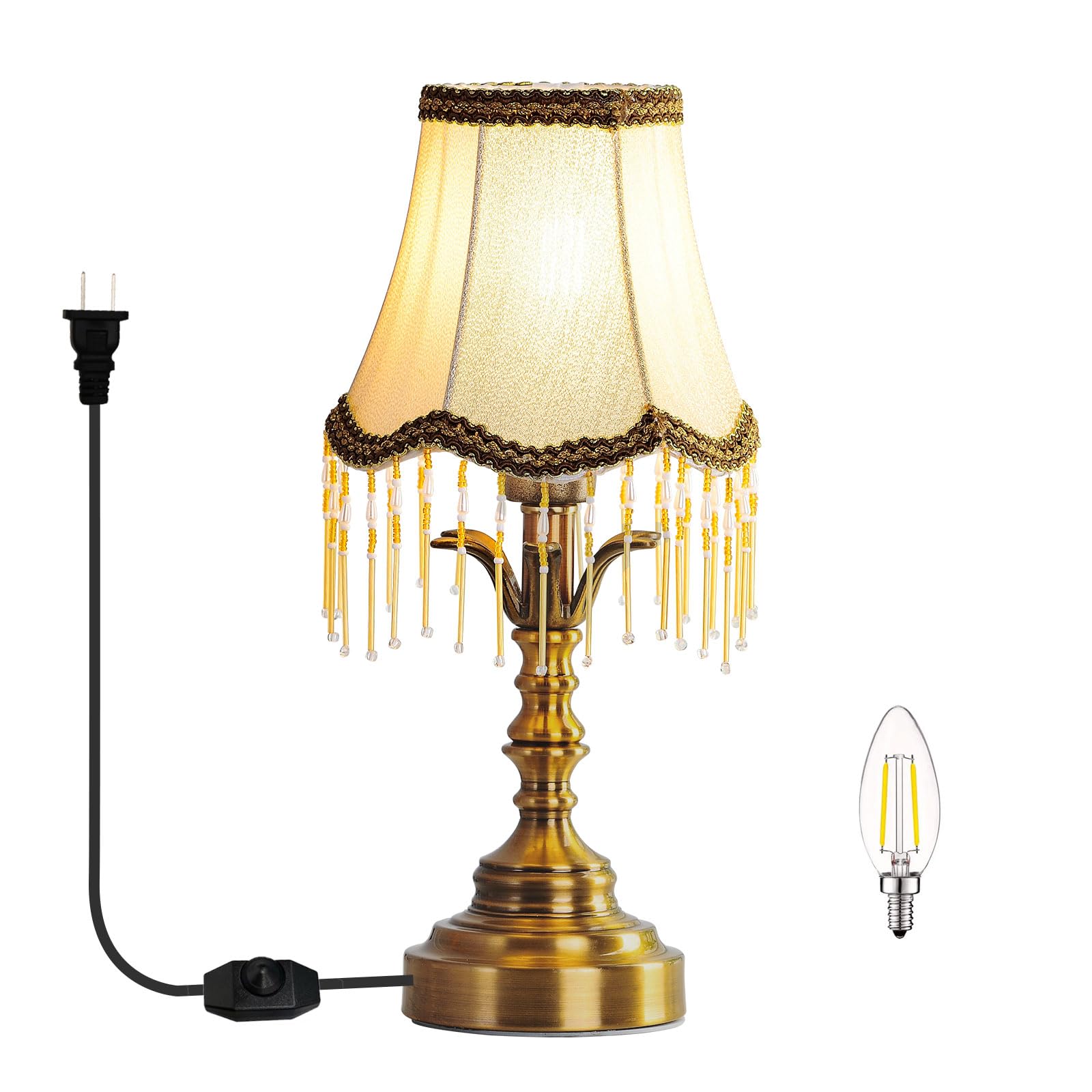 YLWYGY Small Spaces Bedroom Nightstand Dimmable Vintage Mini Table Lamps
