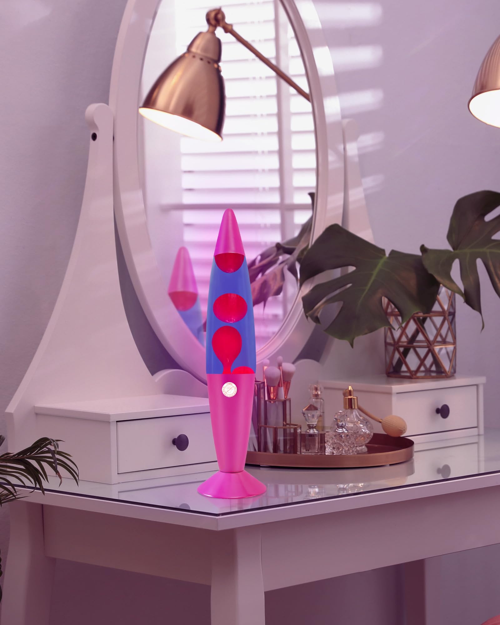 Vanful 16-Inch Liquid Motion Lamp- Pink Base, Purple Liquid, Pink Wax, Beautiful Magma Lamp with 2 packs bulbs for Adults Kids,