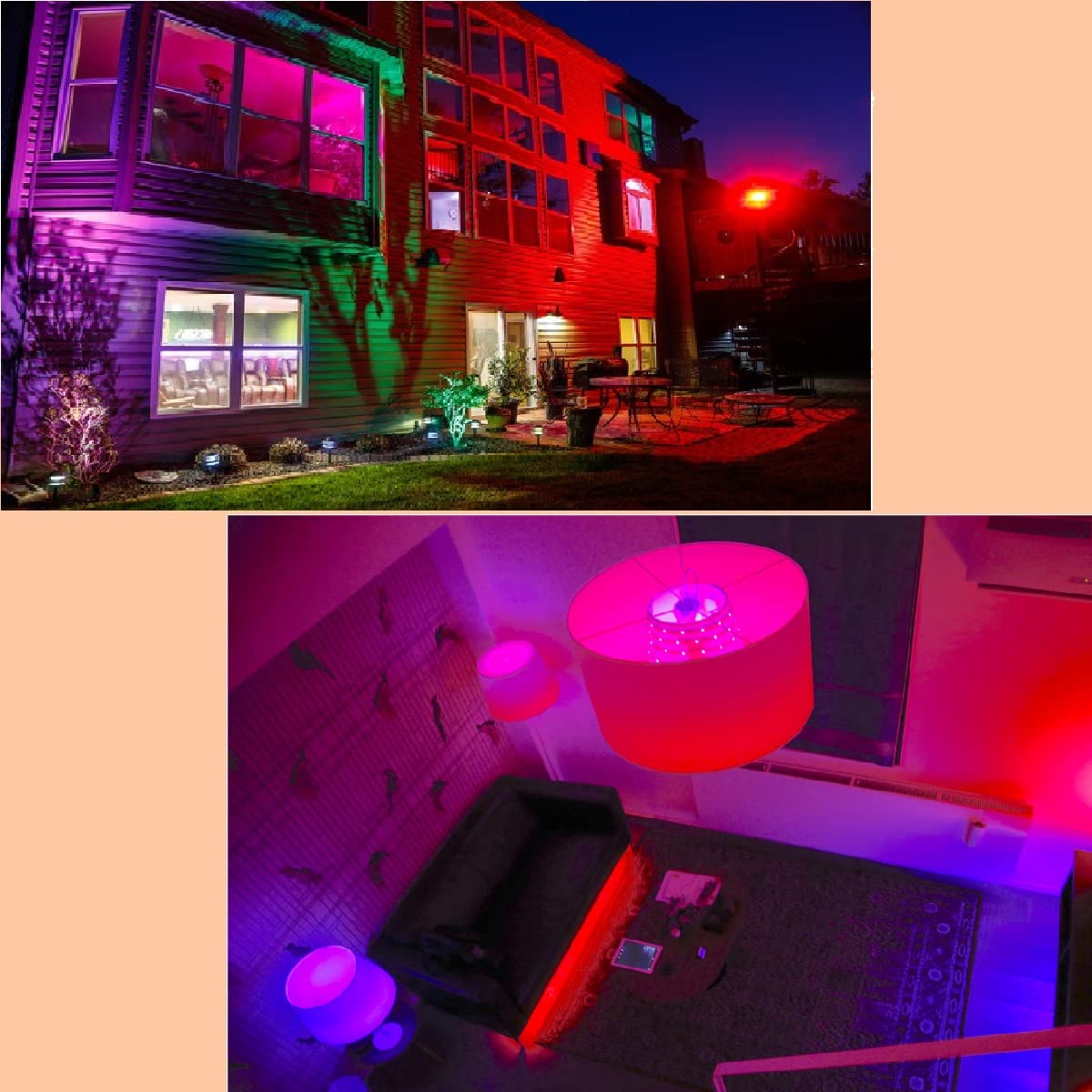 Winbafu Led Red Light Bulbs 60W Equivalent, A19 Led E26 Base Color Light Bulb, 9W Red Led Lights For Porch, Sleep Night Bulbs Ho