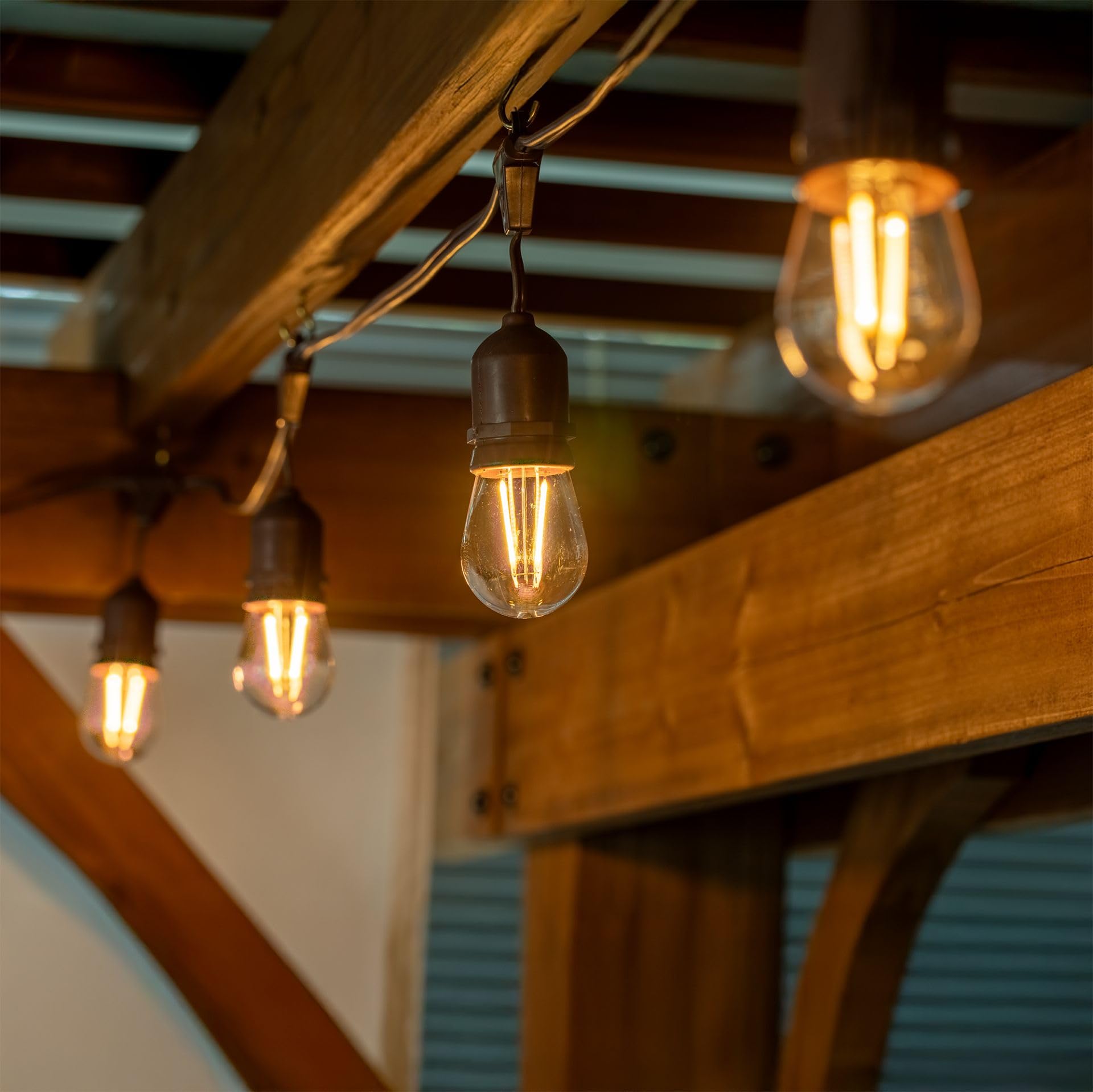 Novelty Lights Outdoor String Light Dual-Filament Replacement Bulbs, 25 Pack S14 Led Edison Shatterproof Plastic, E26 Base, 30,0