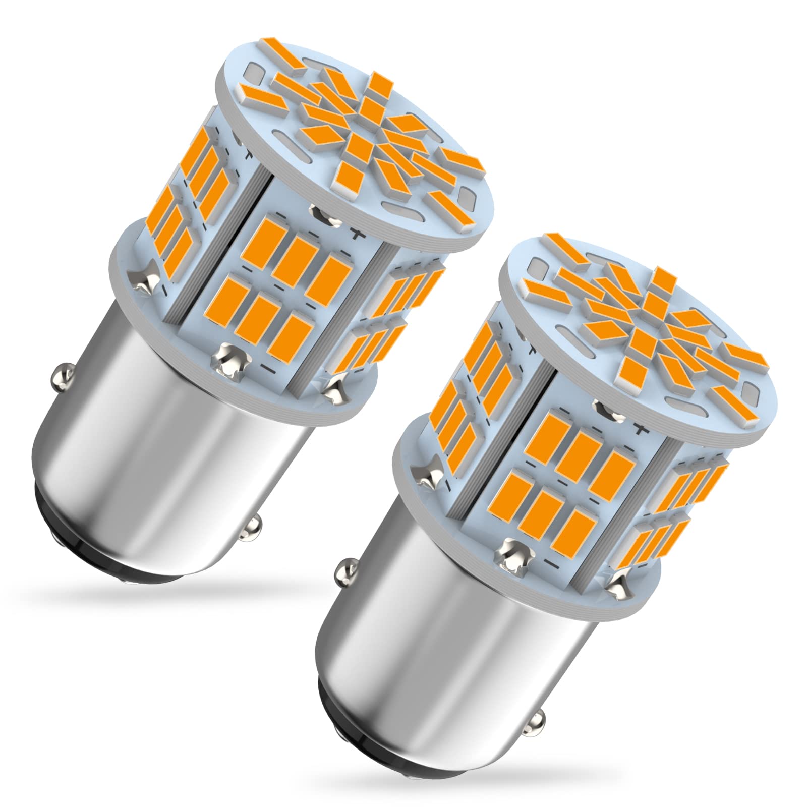 Melphan-Auto 1157 Led Amber Light Bulb, 12V-24V 1157 7528 2357 2057 BAY15D LED Replacement Light Bulb for Brake Light Tail Light