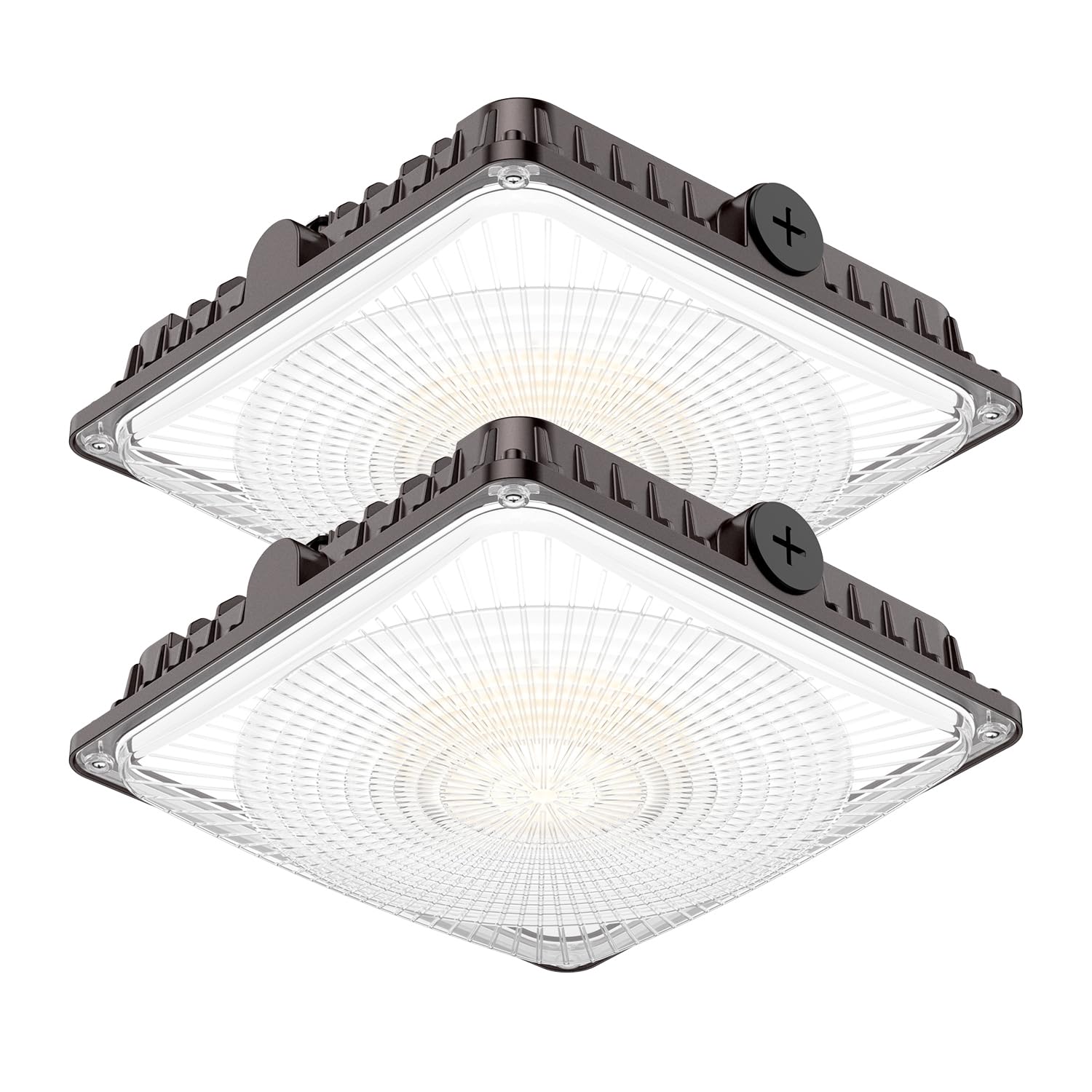 DEMILARE 100W LED Canopy Lights 2Pack, Selectable Wattage 100/80/60W 3CCT 3000/4000/5000K, IP65 ETL Listed Commercial Canopy Lig
