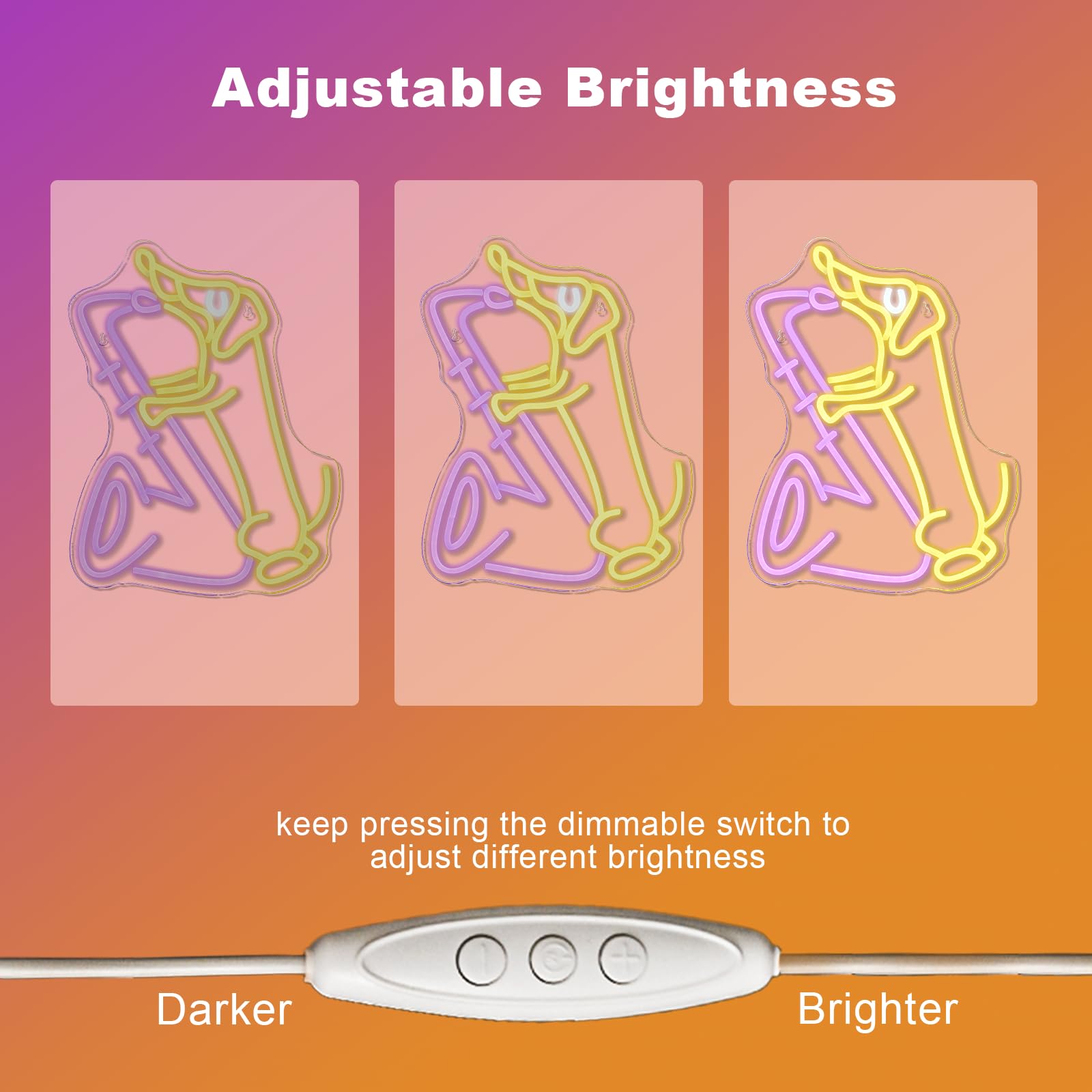 JURONGYILU LED Neon Sign, Jazz Dachshund with Saxophone, USB Powered, 16.5inx12.5in, Colorful Acrylic, Model HZ-WX-NL