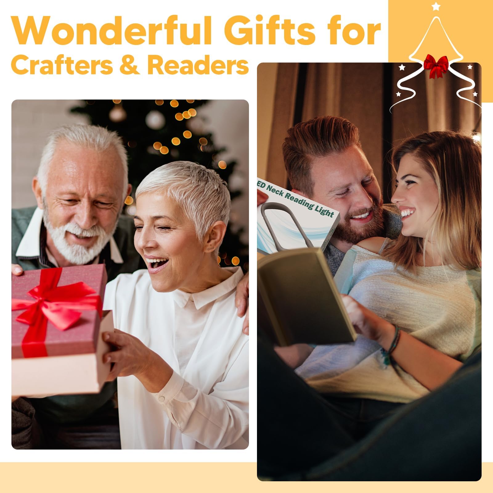 Rechargeable Neck Light For Reading Knitting Crochet, Book Lovers Gifts Christmas Birthday Present Stocking Stuffers For Teen Bo