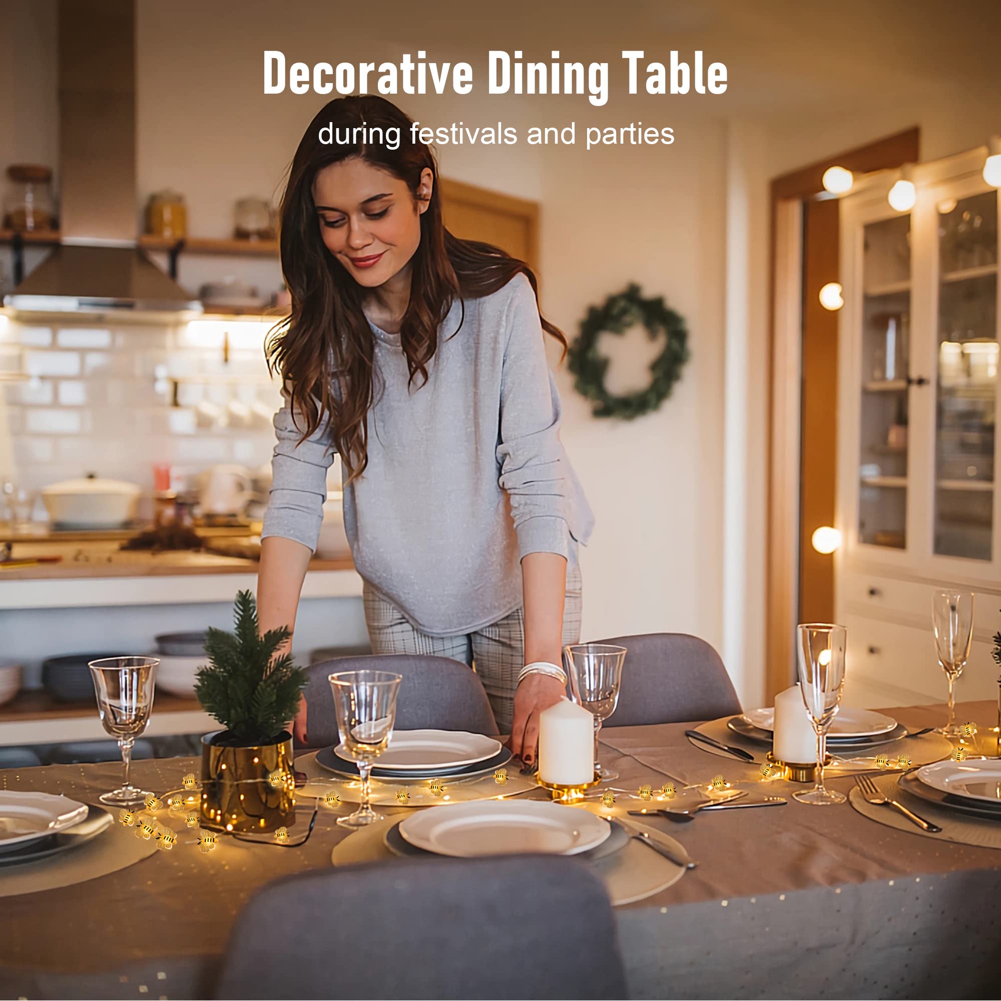 Coquimbo 10Ft Bee String Lights, 30 Led Fairy Lights, Battery Operated, Perfect For Decor