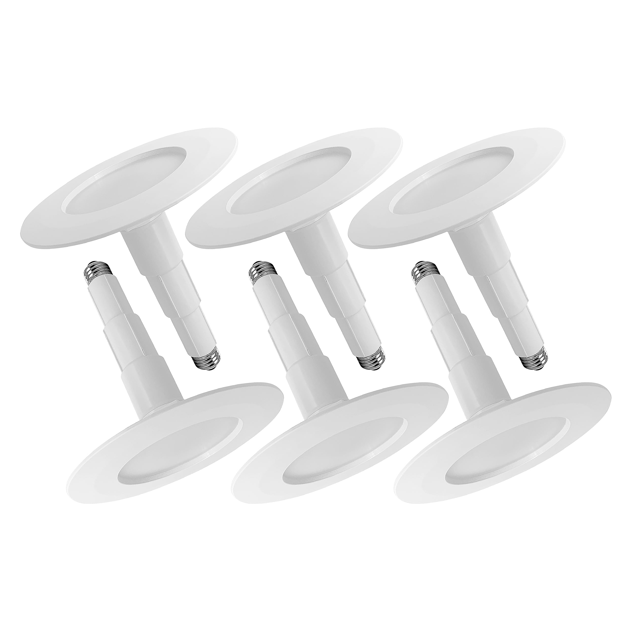 Soliseed 5/6 Inch LED Can Lights Length Adjustable Recessed Lighting,Retrofit Downlight ETL Damp Rated,12W=60W,3000K Warm White,800LM,Dimmable,Bevel Trim,Recessed Lights Easy Install,6-Pack