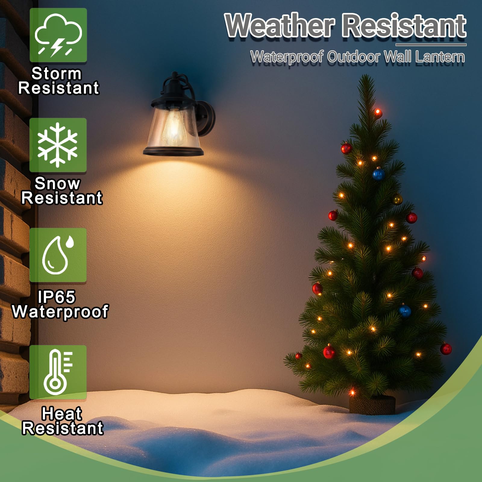 GRUENLICH Outdoor Wall Lantern, Wall Sconce as Porch Lighting Fixture, E26 Medium Base, Metal Housing Plus Seeded Glass, Oil Rub