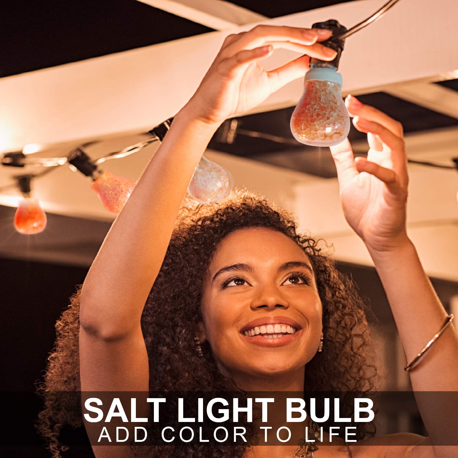Himalayan Glow Salt Light Bulbs 60-Watt Equivalent, Warm Amber Glow, 7 Watts