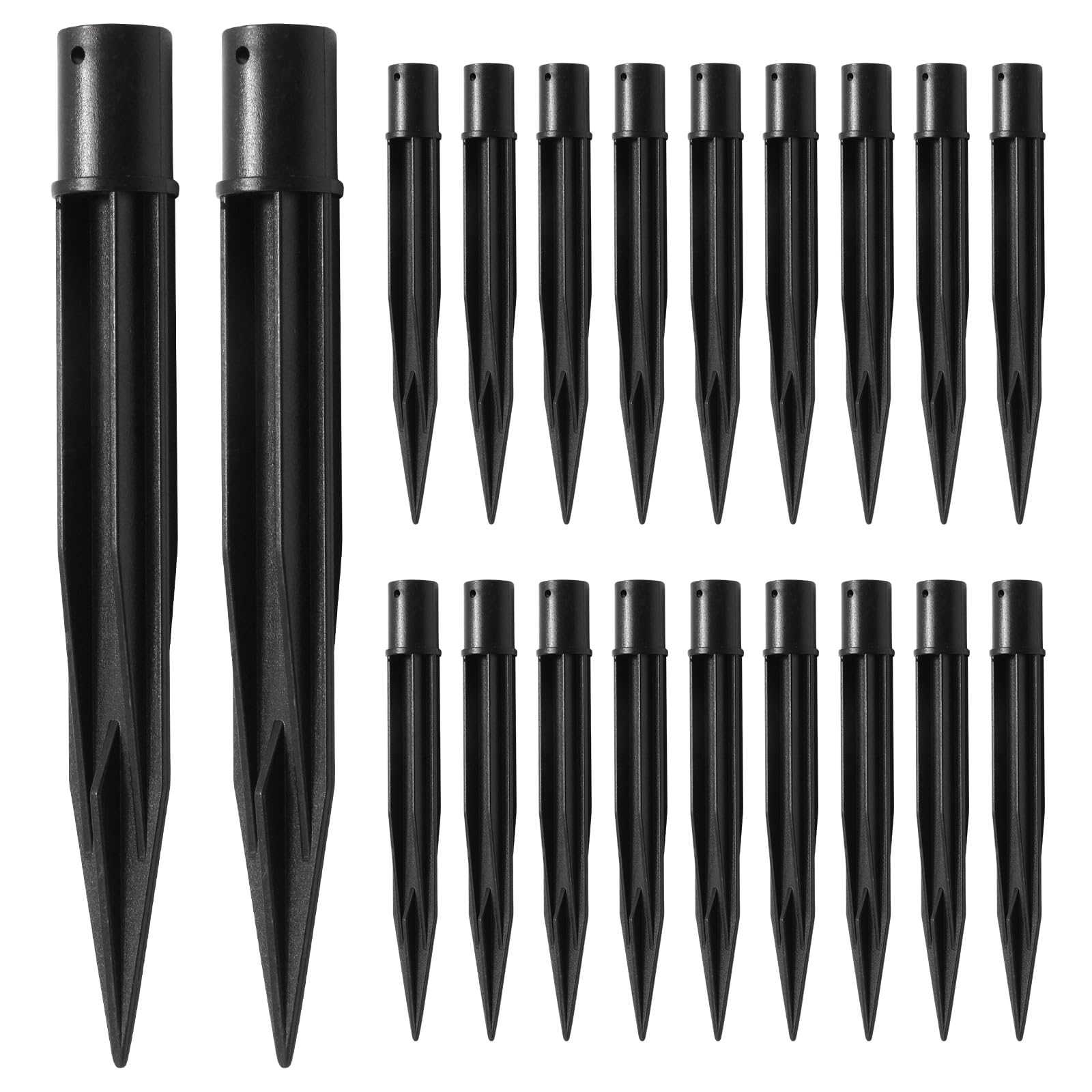 ZUDKSUY 20PCS Solar Light Spikes 0.39, 0.64 Christmas Plastic Torch Lights Spikes for Outdoor Yard Garden, I.D.0.39 Inch/10MM, O