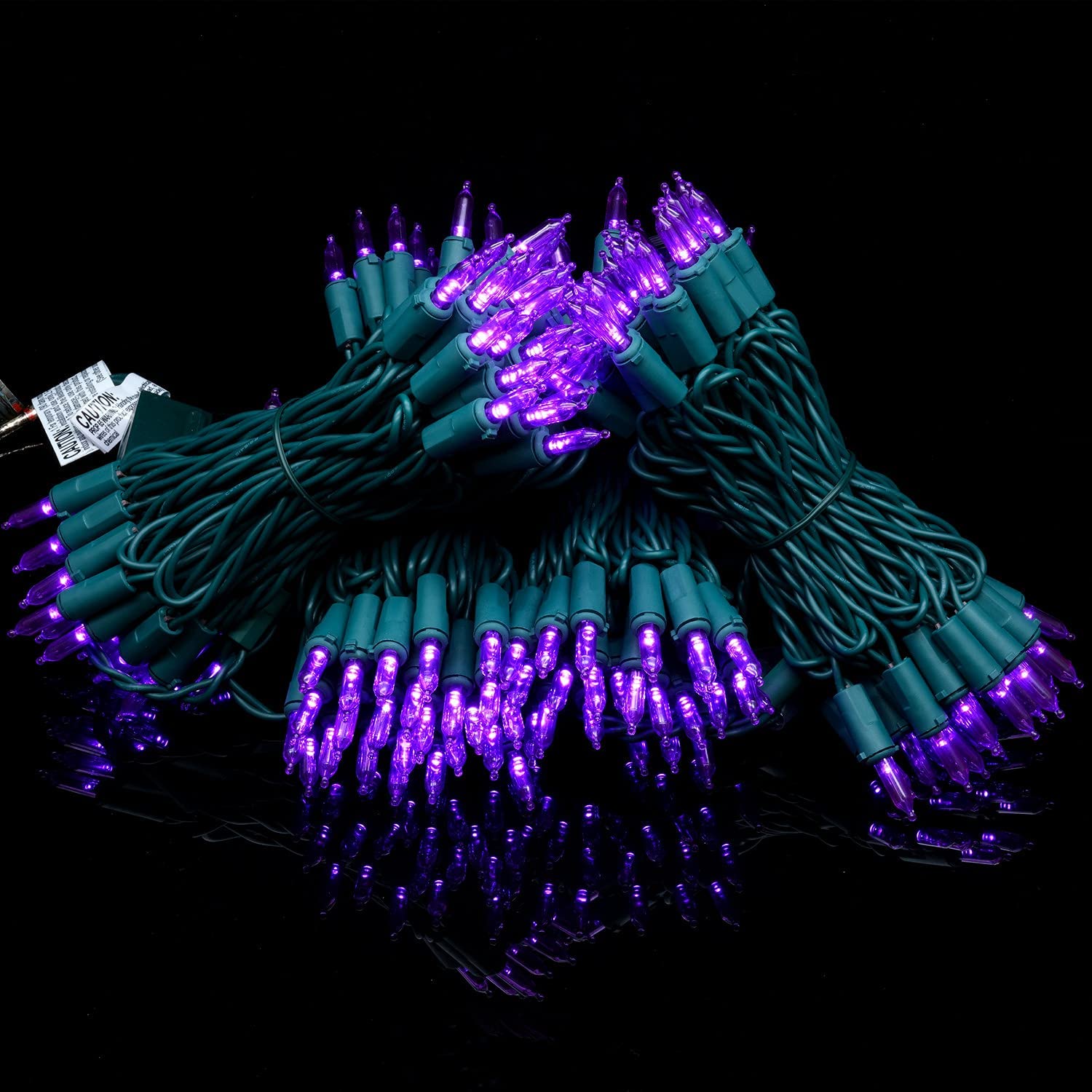 YULETIME 200 Count Purple LED Christmas Lights, 66ft Green Wire, UL Certified, Model BMD-L-200E/4F