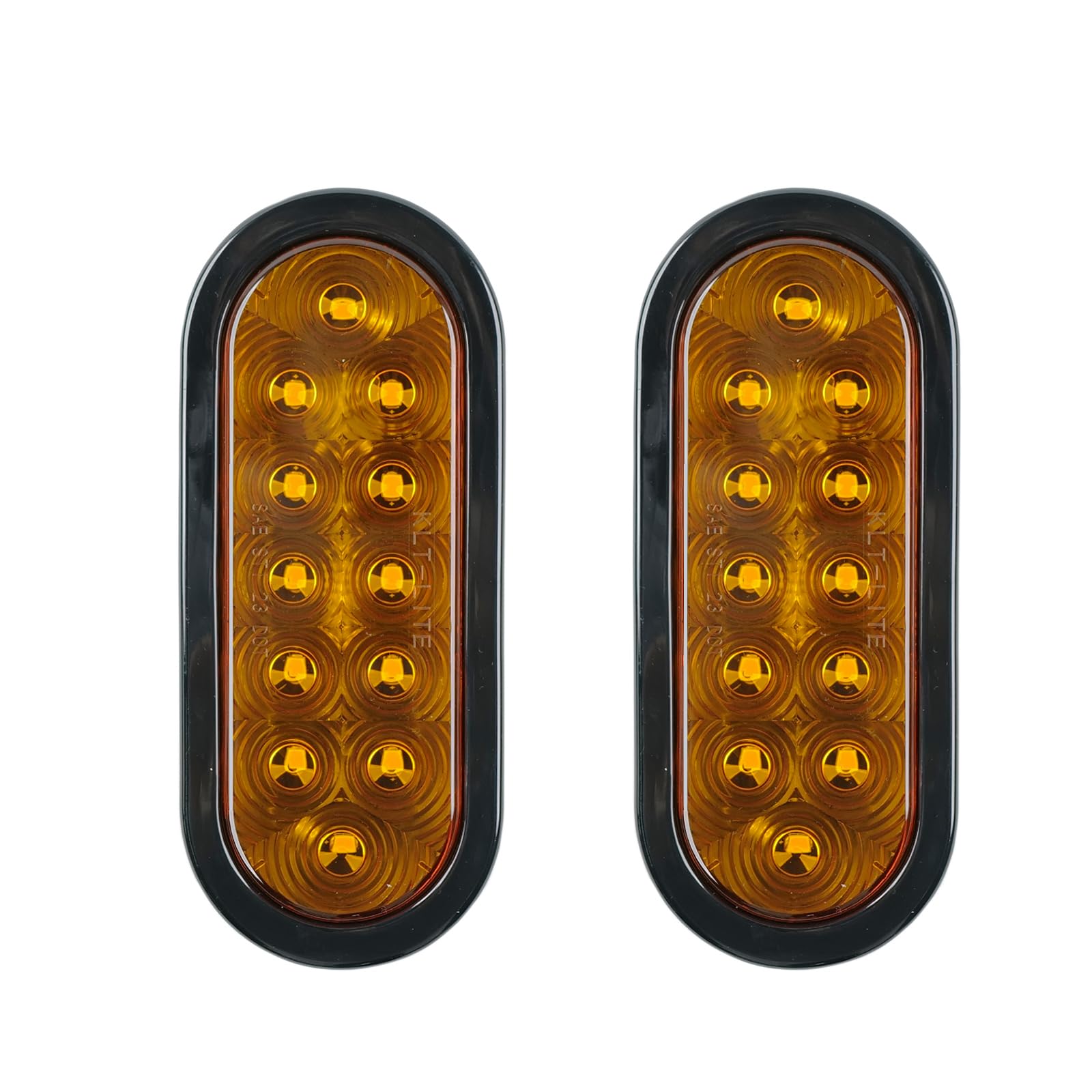 fouwick 2Pcs 6 Oval LED Red Tail Trailer Light 12LEDs  IP65 Waterproof  Stop Brake Turn Signal Reverse marker  Surface Mount  For Bus Lorry Camper Boat Bus Truck RV Pickup Golf Cart Motorcycle