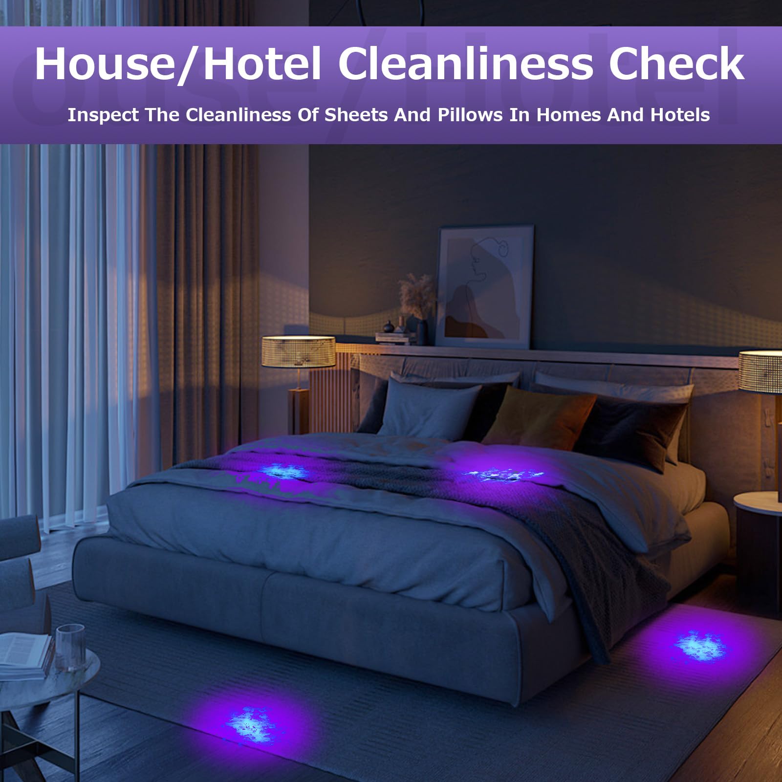 Rechargeable Uv Black Light, 60W 5000Mah Dimmable Uv Light, 100 Led 395Nm Led Ultraviolet Blacklight, For Dog Cat Pet Urine Stai