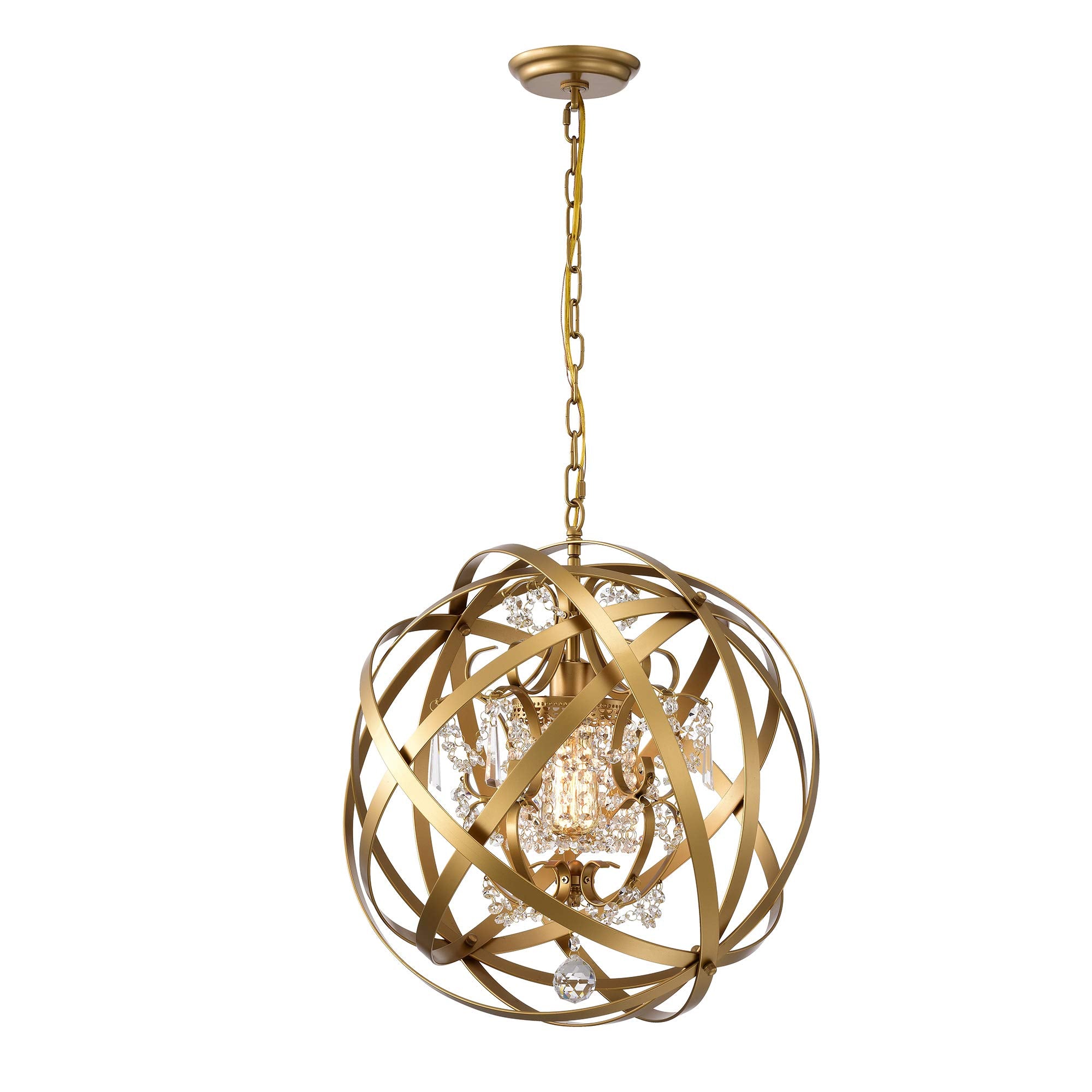 Warehouse of Tiffany HM234/1MG Verite 19 Inch Matte Gold with 1 Light Globe Metal Shade Chandelier