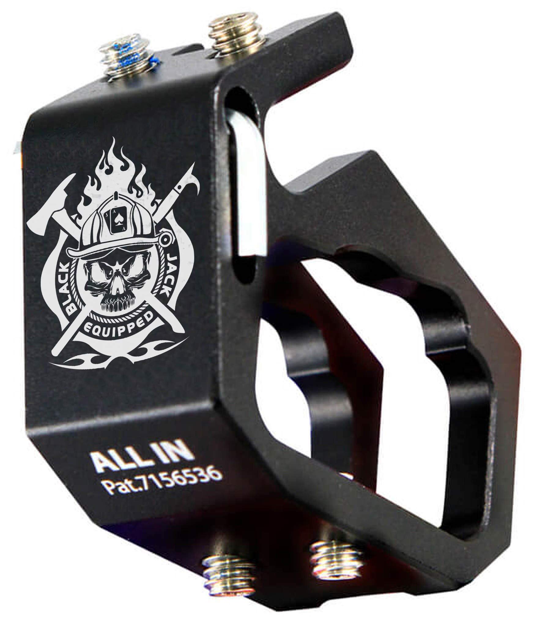 Fire Cam Blackjack Firefighter Helmet Aluminum Flashlight Holder - Durable Black 6061 Aluminum
