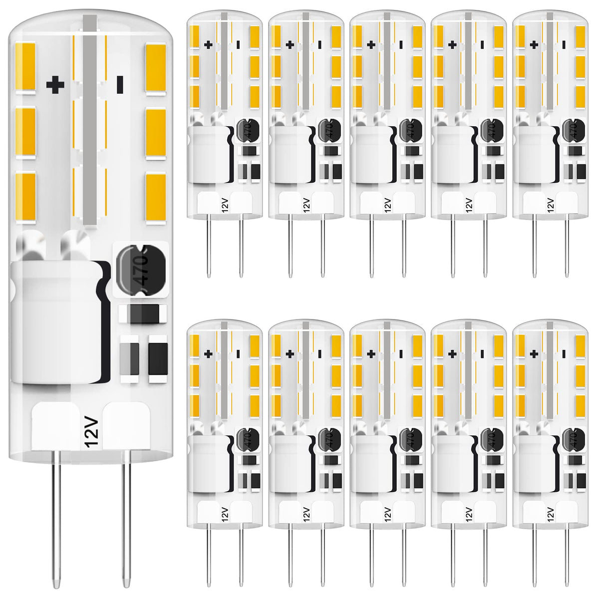 Gaormii G4 Led Bulb Jc Type Bi-Pin Base Bulb 1.5W Ac/Dc 12V 10W T3 Halogen Bulb Replacement For Landscape Lighting, Under Cabine